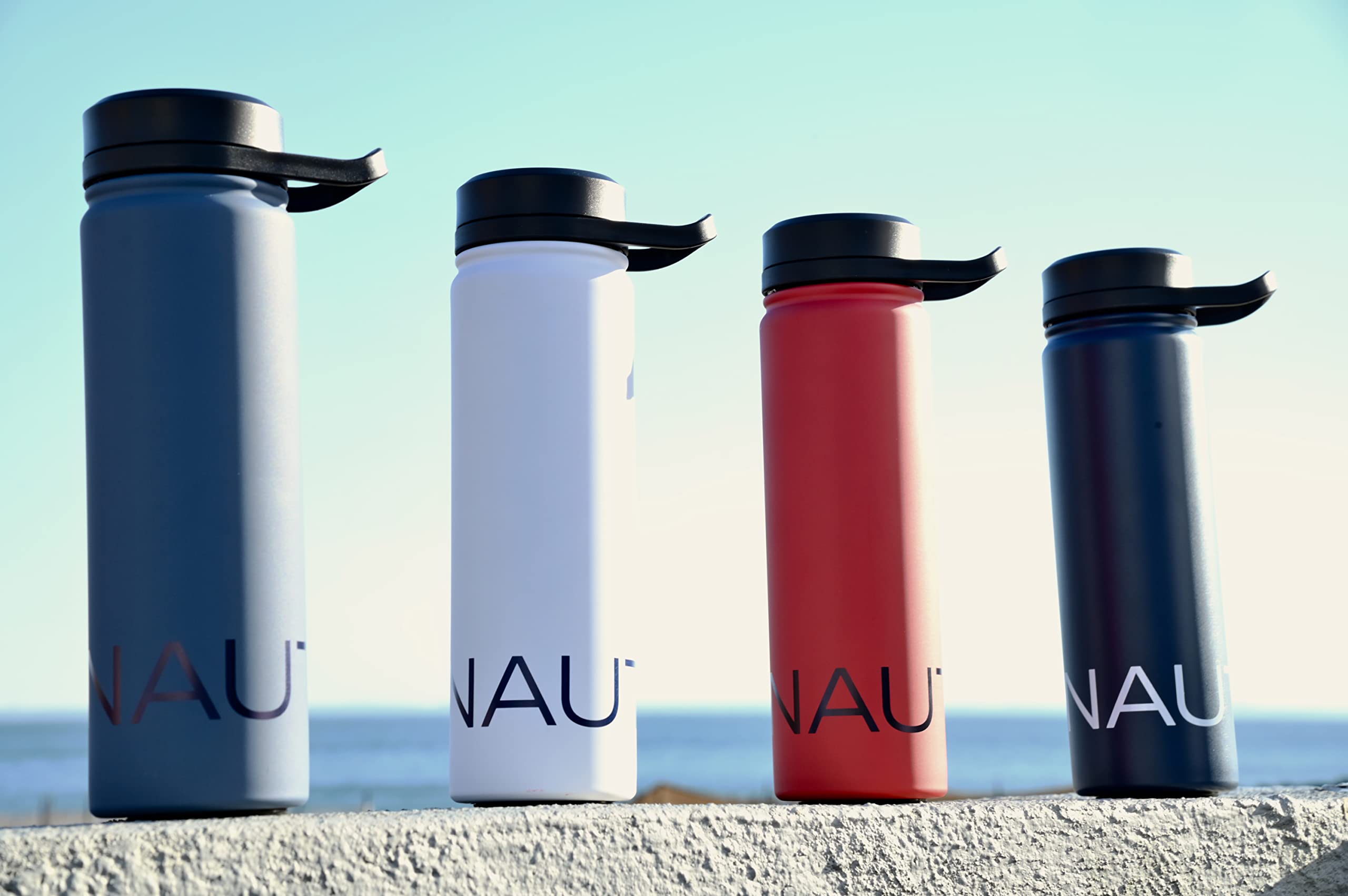 Nautica Insulated Stainless Steel Water Bottle - 32oz Large Reusable Metal Water Bottle for Gym, Travel & Outdoor Activities - Leakproof & BPA-Free - Anchor Design