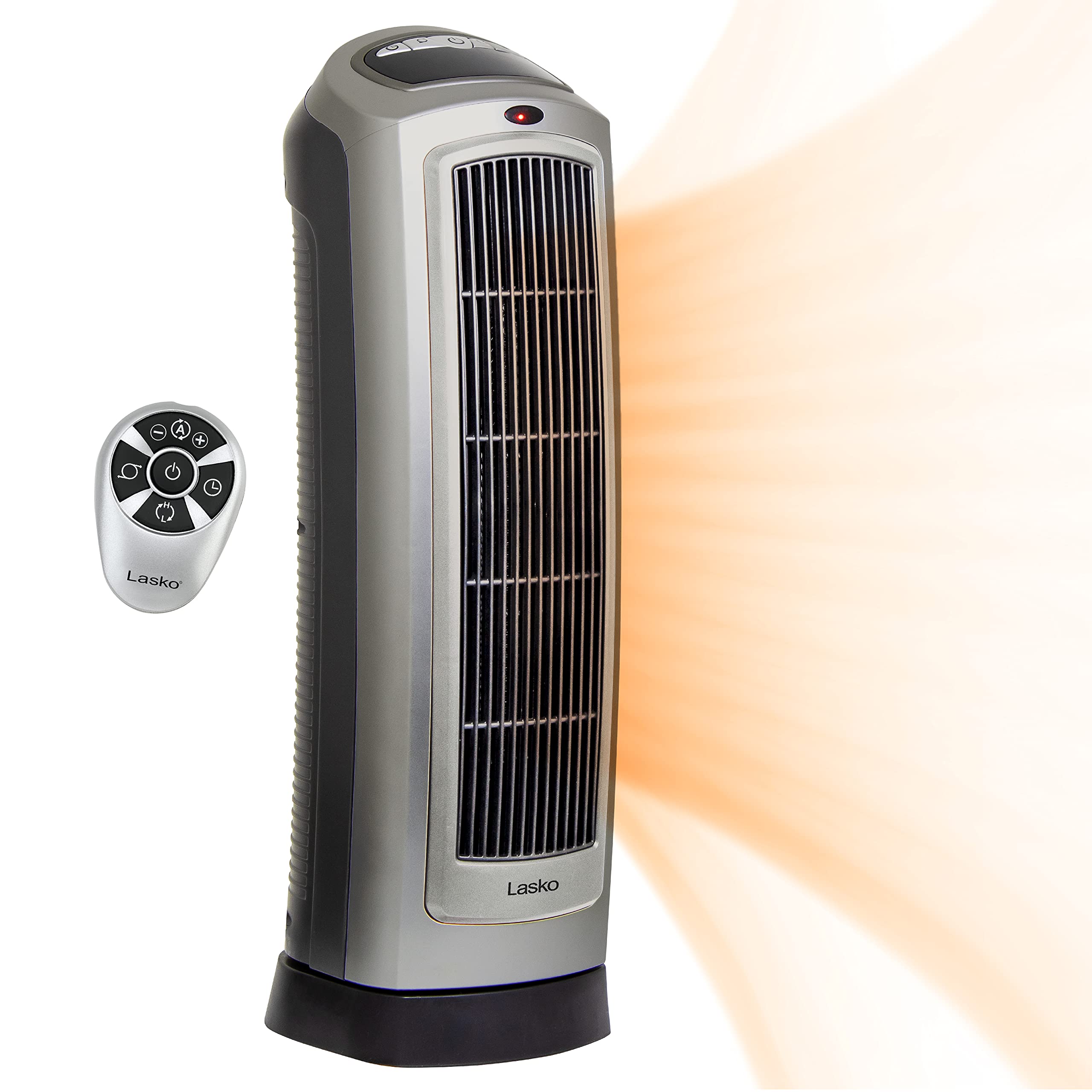 Lasko 1500W Ceramic Space Heater with Remote Control, Digital Thermostat, Auto-Off Timer & Safety Protection - Perfect for Bedroom, Office & Indoor Heating in Winter