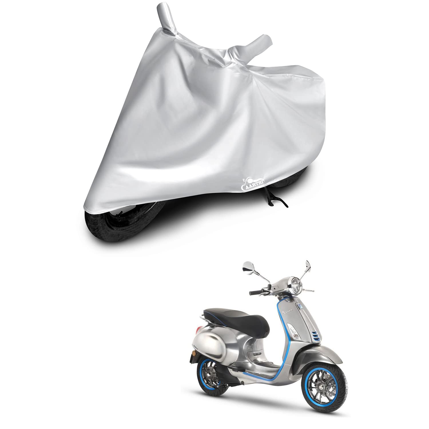Vespa Elettrica 2022 (BS-2,3,4,6) Motorcycle Cover - Premium UV Protection & Dustproof Body Cover (Silver) - Perfect for Outdoor Parking & Long-Term Storage