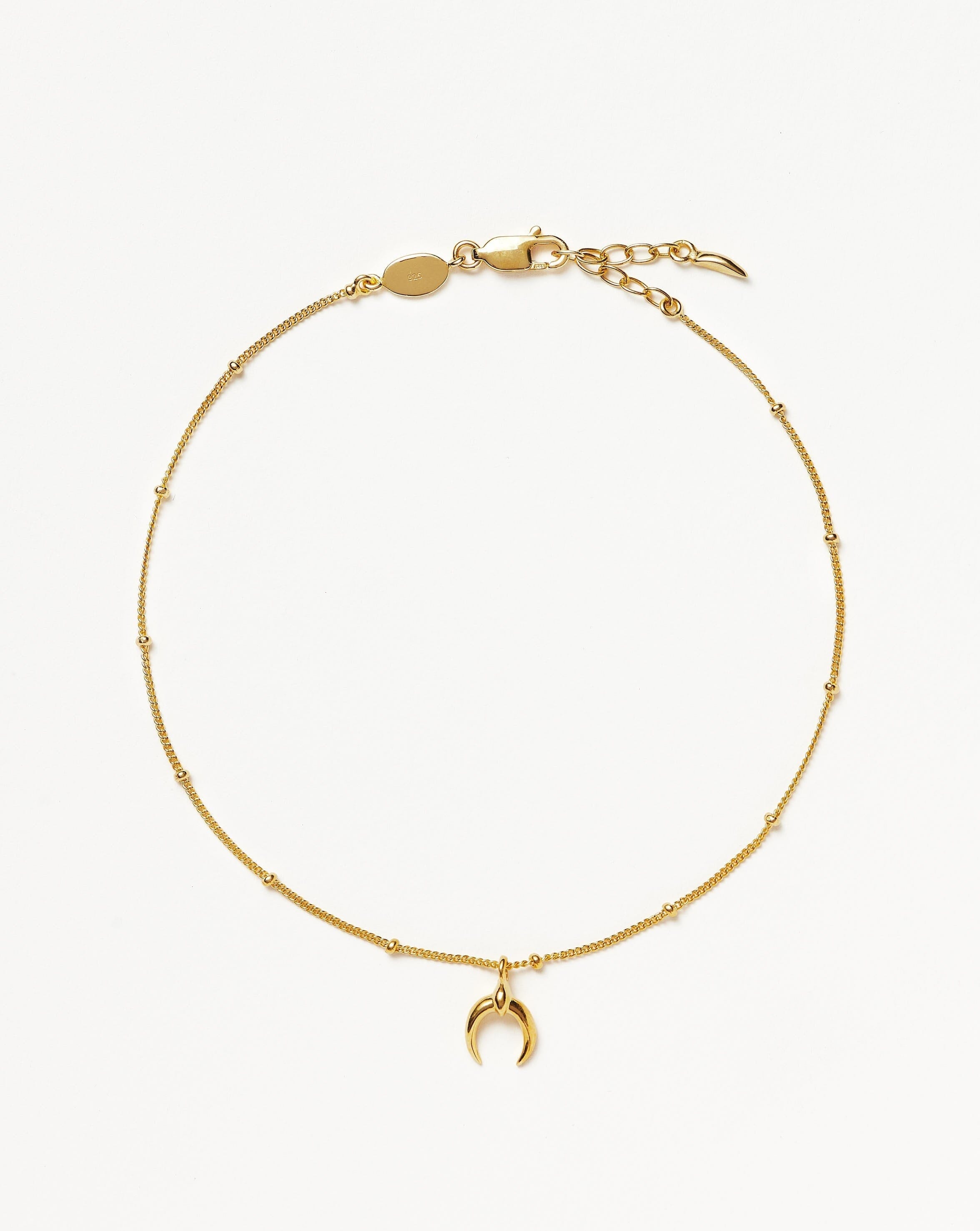 Lucy Williams Tiny Horn Anklet - Dainty Gold Ankle Bracelet for Women | Boho Chic Jewelry for Summer, Beach, Festival & Everyday Wear