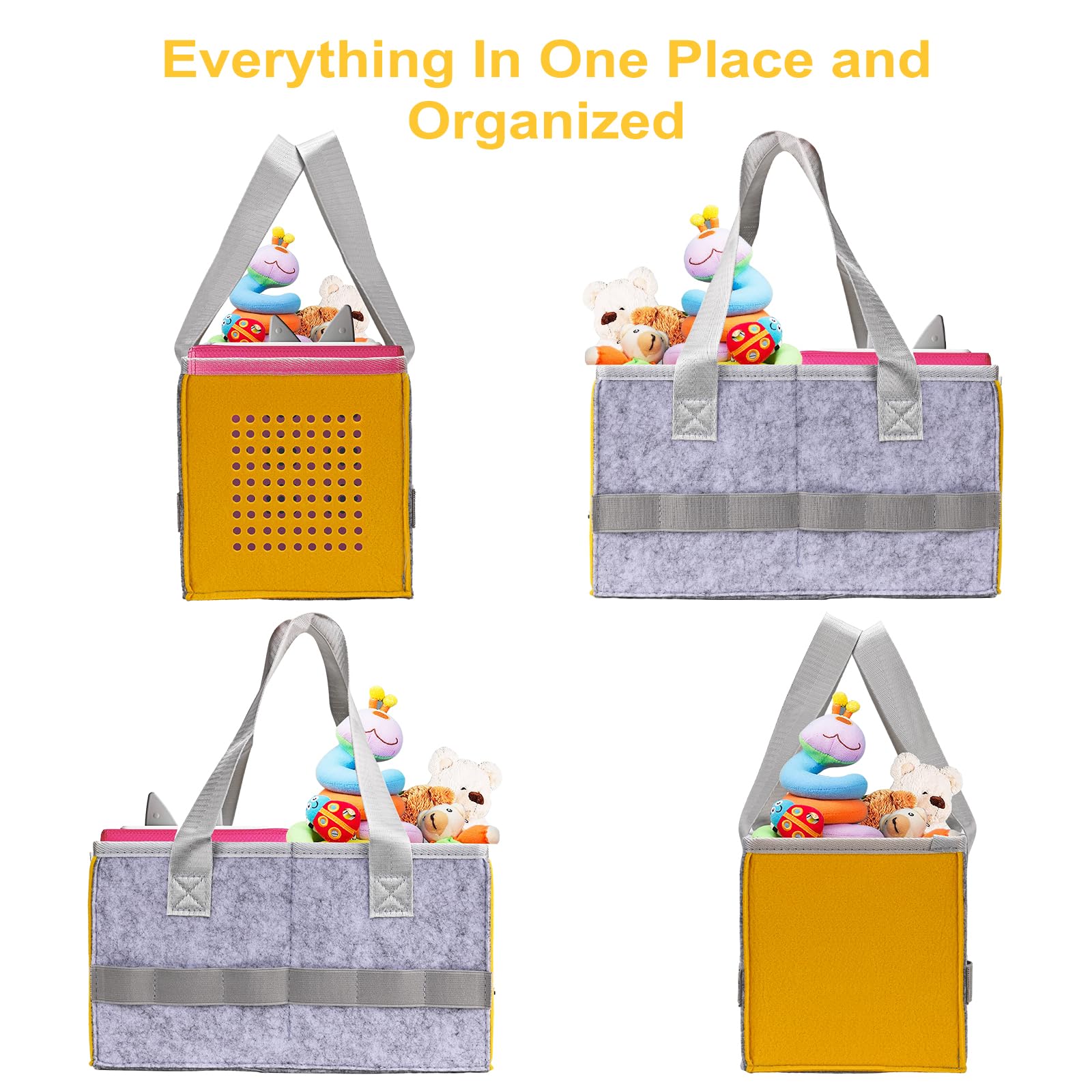 **Upgraded Protective Carry Case for Toniebox Starter Set – Large Folding Travel Storage Bag Holds 30-40 Tonies Figures (Yellow) – Perfect for Kids' Travel, School & Playtime**