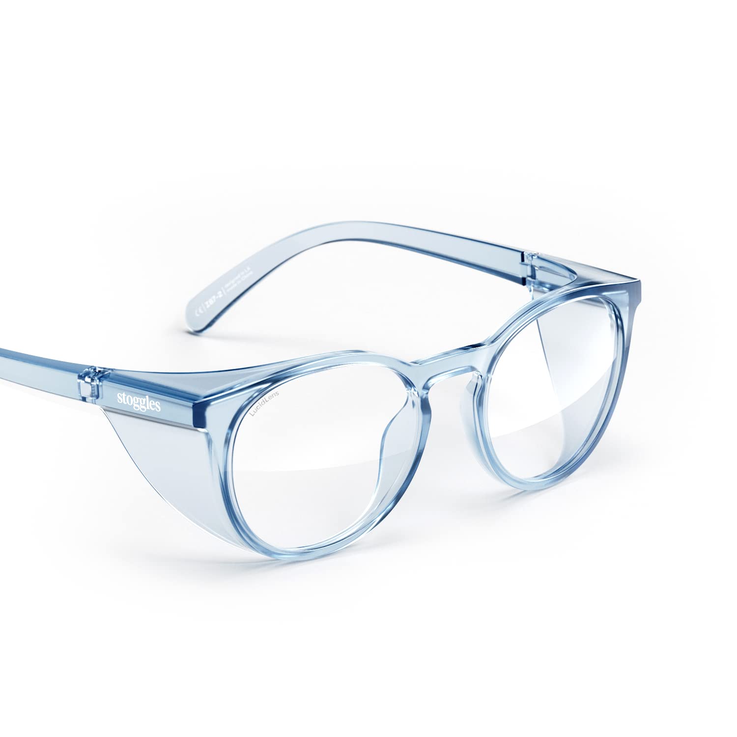 Stoggles Round Z87.1 Certified Safety Glasses - Polycarbonate Lens with Blue Light & UV Protection, Anti-Fog Coating, Scratch & Shatterproof - Protective Eyewear for Construction, Lab Work & DIY Projects