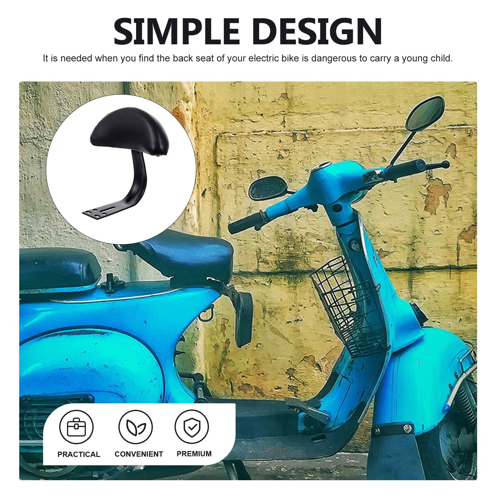 1pc Electric Bike Back Seat Cushion with Rack Pad - Comfortable Rear-Rest for Bicycle, Motorcycle & E-Bike - Perfect for Commuting, Leisure Rides & Long-Distance Cycling