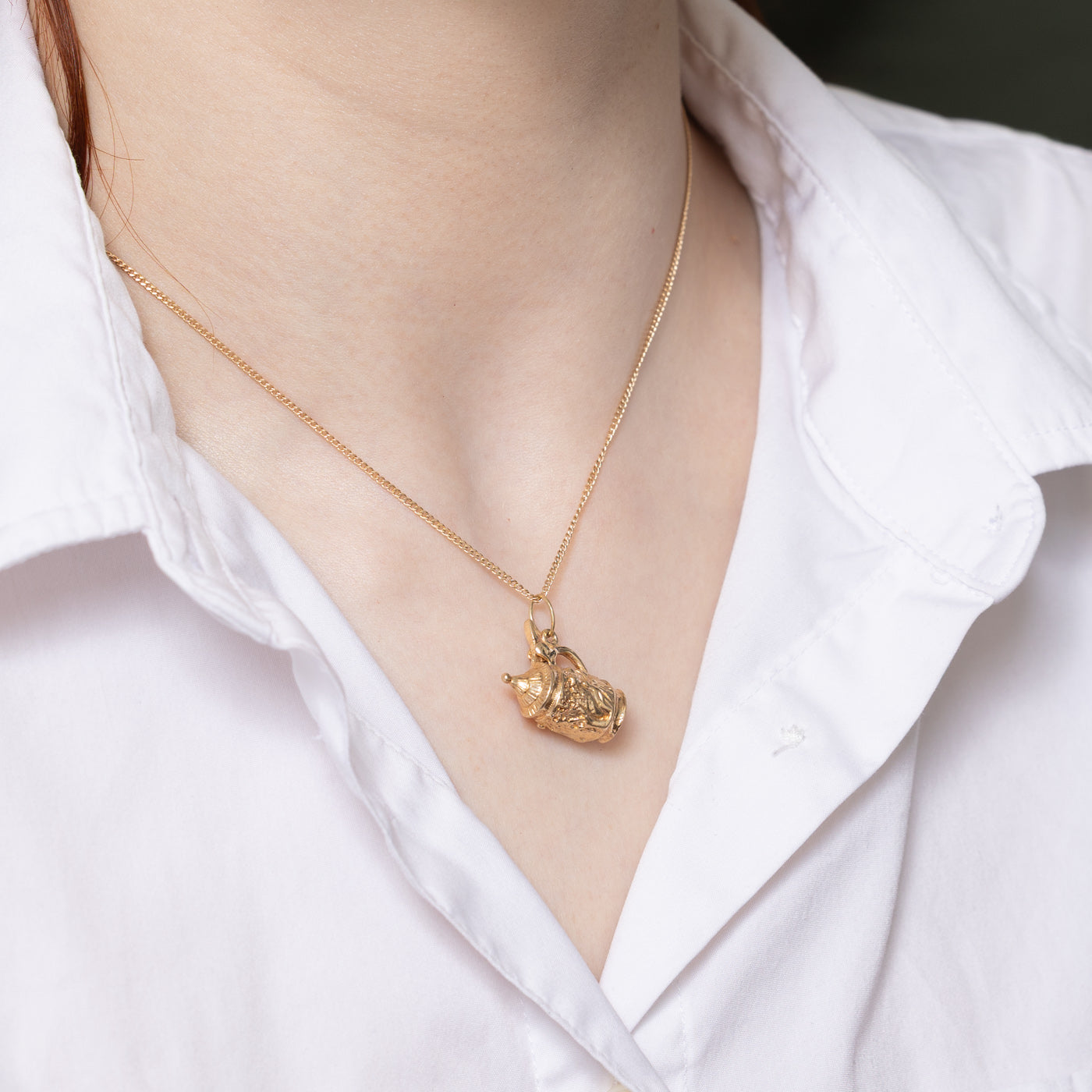 10K Yellow Gold Beer Stein Charm Pendant - Elegant German Beer Mug Jewelry for Necklace - Perfect for Oktoberfest, Beer Lovers & Gift Giving