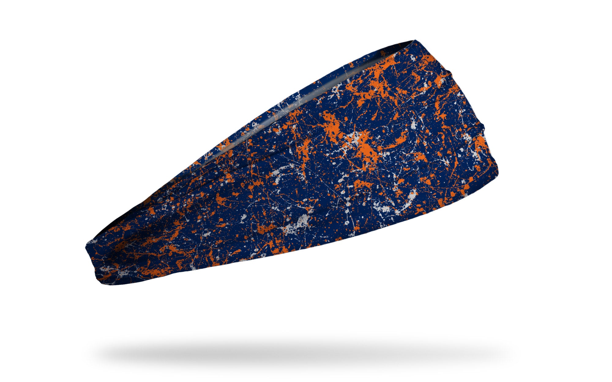 Big Bang Lite Headband - Navy, Orange & Silver Splatter Design | Comfortable & Stylish Hair Accessory for Running, Yoga & Workouts