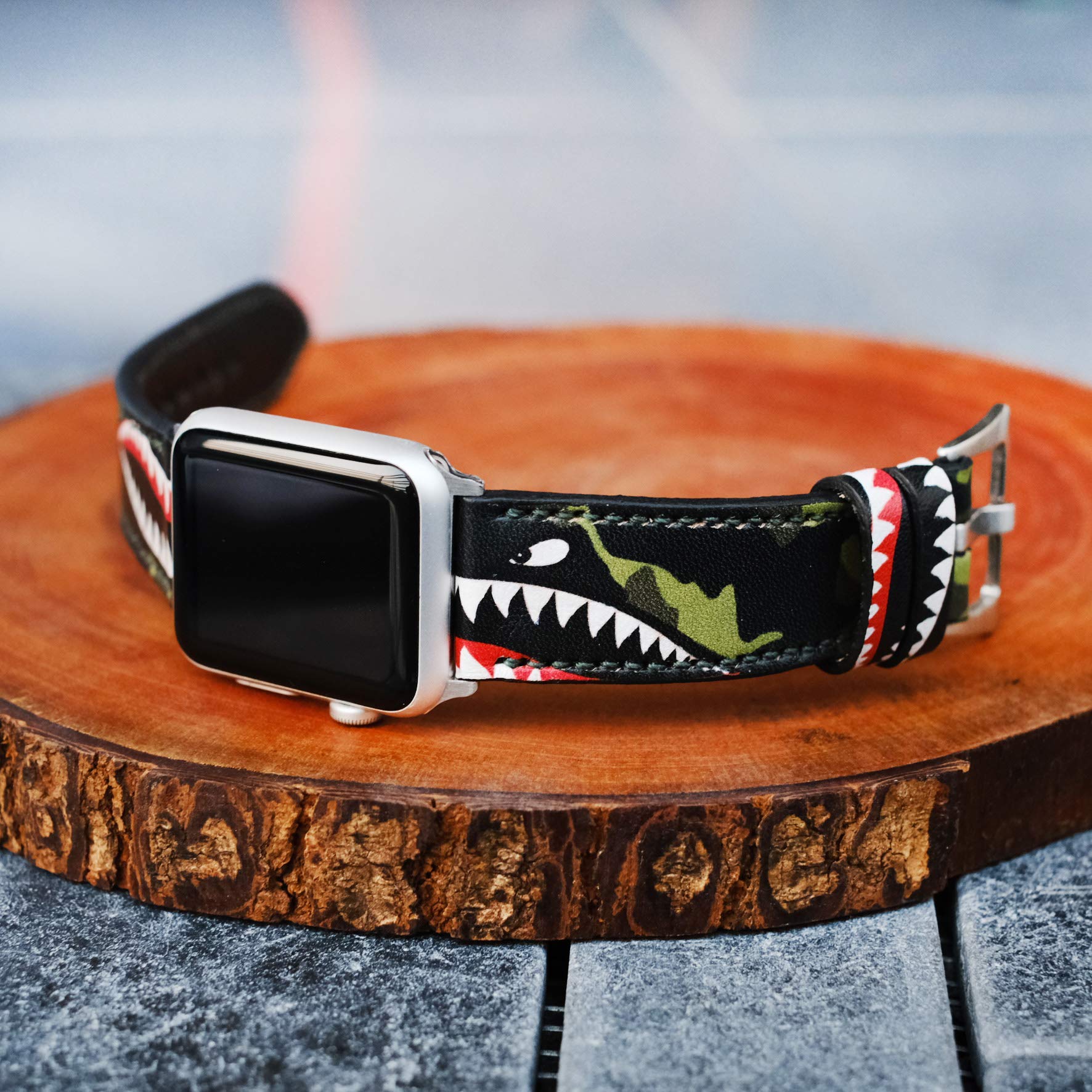Premium Apple Watch Bands for Series 1/2/3/4/5 - 38mm 40mm 42mm 44mm Sizes - Handmade Genuine Leather Strap - Perfect for Workouts, Business & Casual Wear