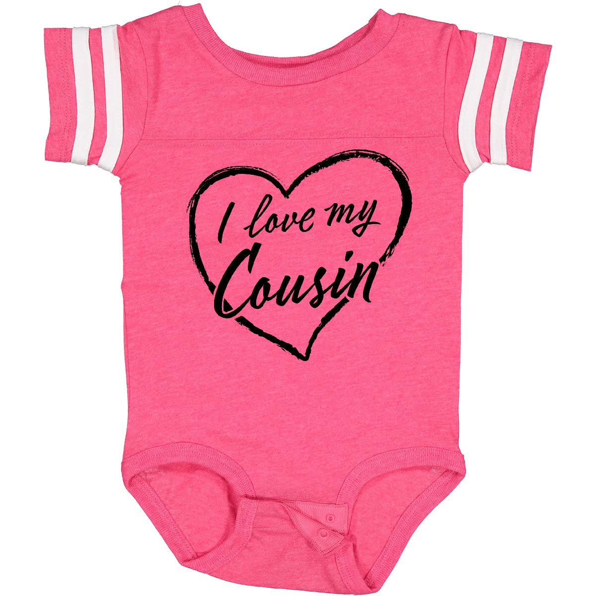 Inktastic I Love My Cousin Black Chalk Heart Baby Bodysuit - Cute Outfit for Family Reunions & Matching Cousin Photos