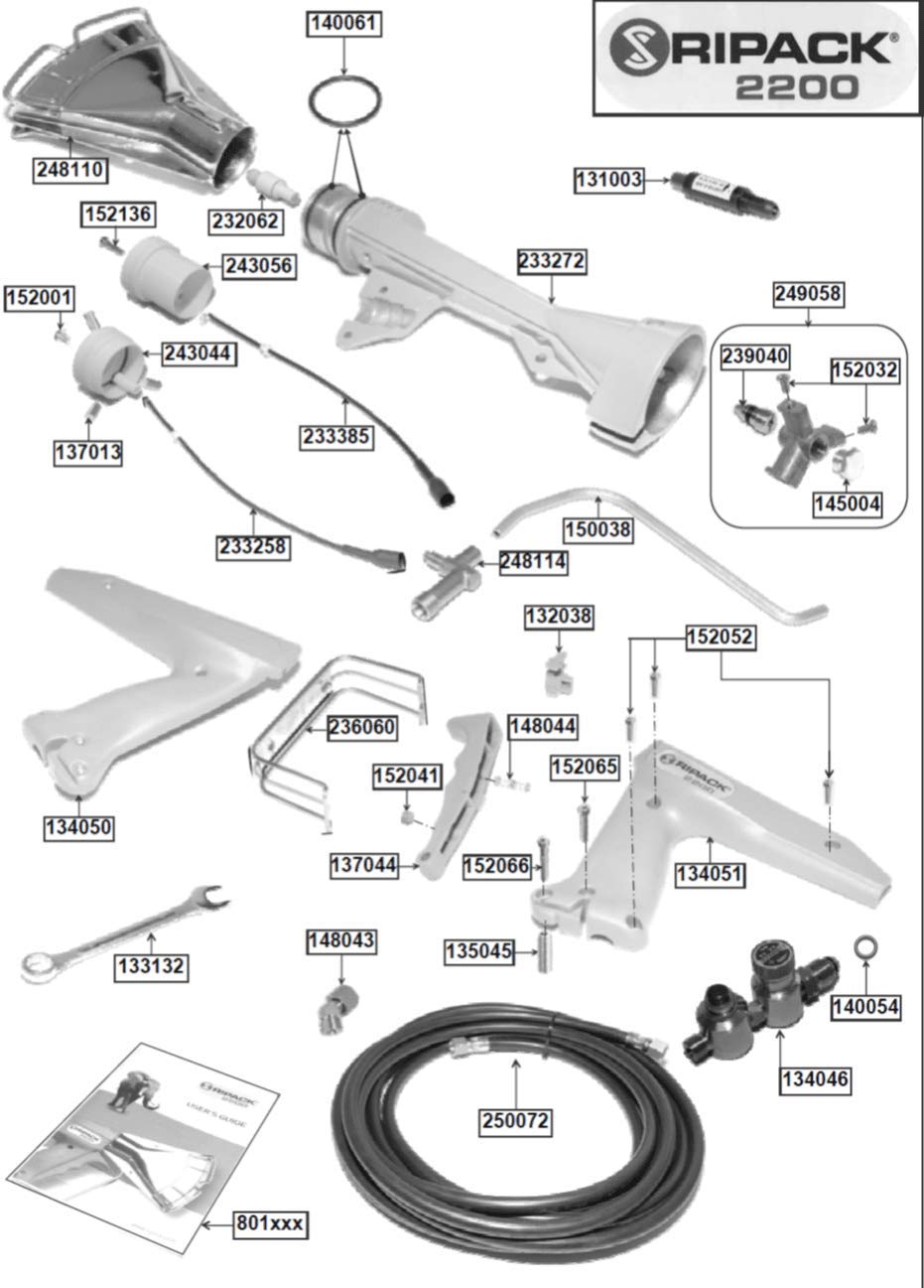 2000-2200W Heat Gun with Right Half Handle - Replacement Part #134050 for DIY, Crafting, and Home Repairs