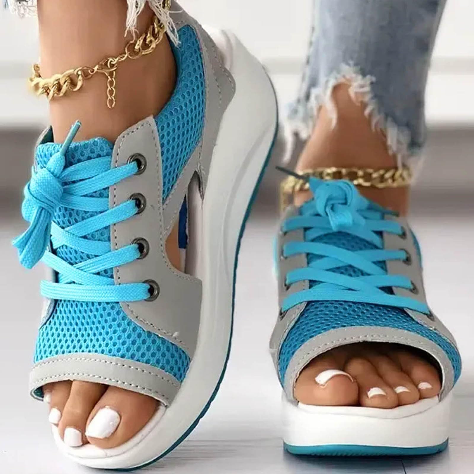 WILLBEST Women's Orthopedic Sandals - Comfortable Slingback Open Toe Wedge Platform Sandals for Summer, Washable & Supportive Footwear - Perfect for Walking, Travel, and Everyday Wear