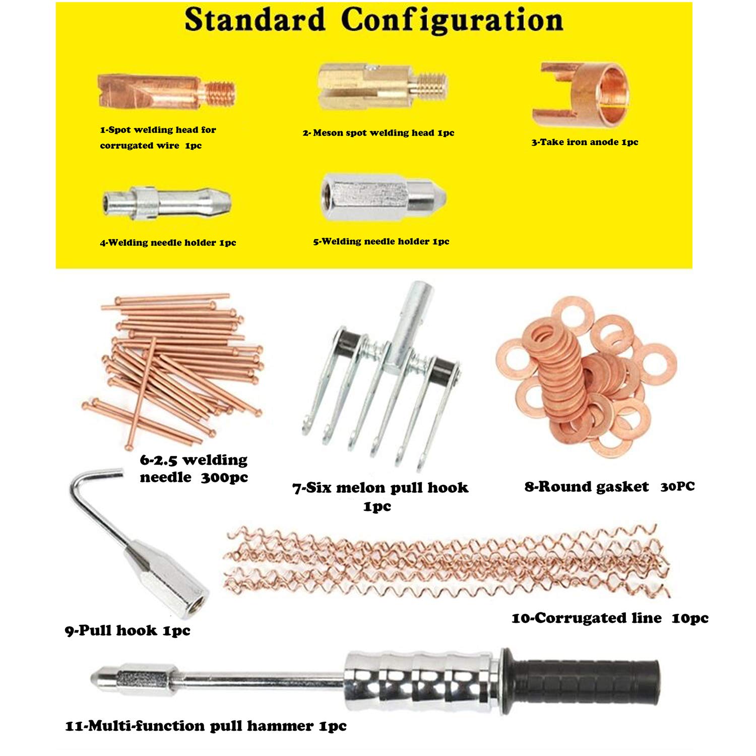 HTTMT Standard Stud Welder Starter Kit - Spot Puller, Hammer Gun, Dent Puller for Auto Body Repair [P/N: ET-CAR-FIX007-BK] | Perfect for Car Dent Removal, Collision Repair & DIY Automotive Maintenance