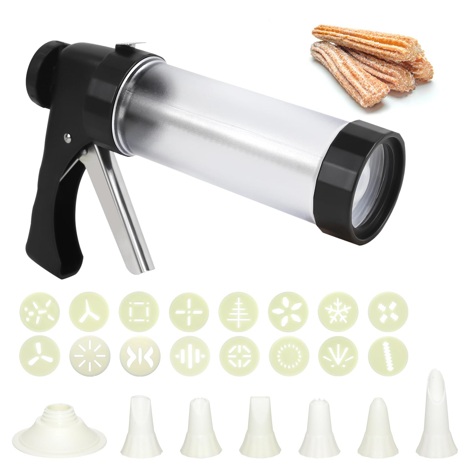 **Cookie Press Set with 16 Discs & 6 Tips - Churro & Biscuit Maker for Baking & Cake Decorating - Perfect for Holidays, Parties & DIY Desserts**