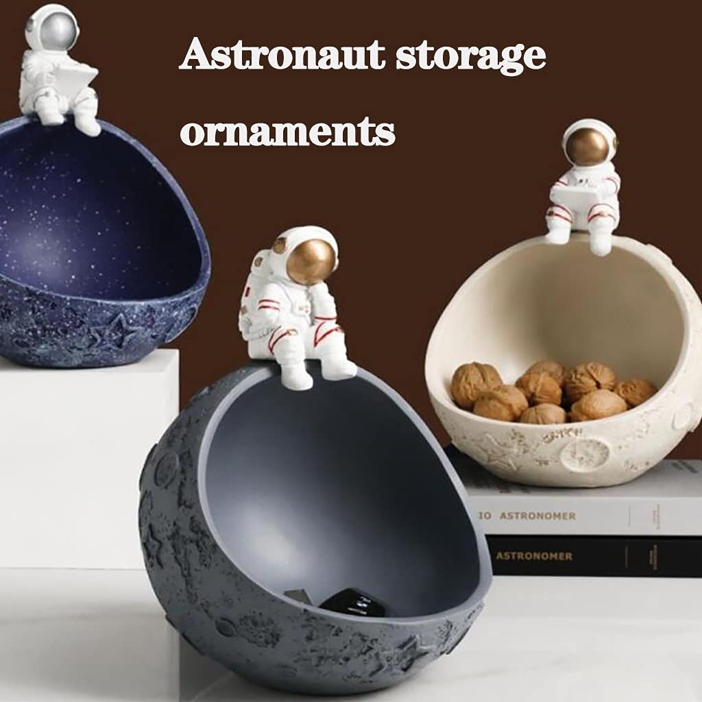 Blue Astronaut Key Holder & Candy Dish - Ceramic Jewelry Bowl, Spaceman Decor for Home, Office & Living Room | Perfect for Organizing Keys, Jewelry & Small Items