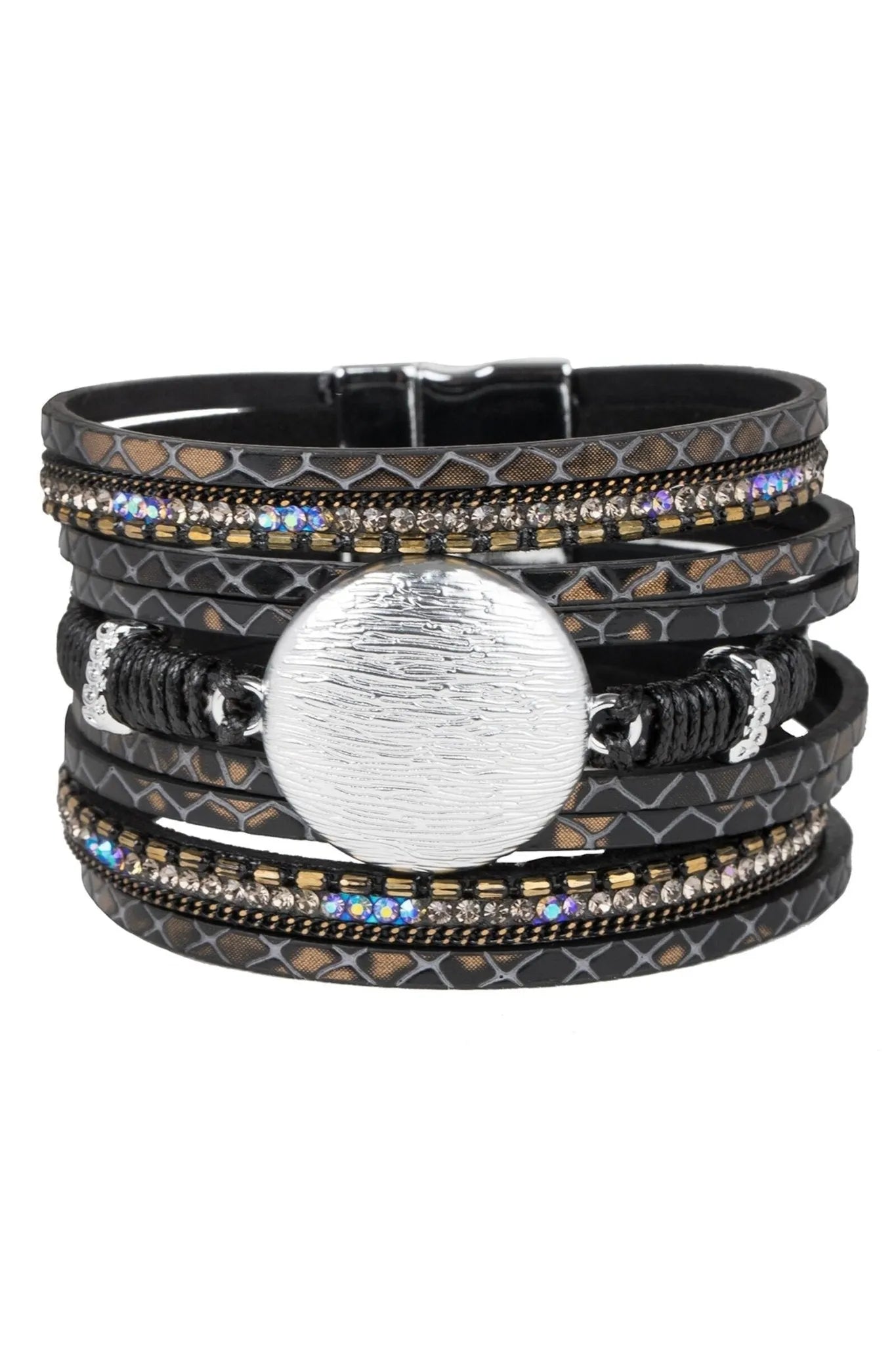 Stylish Optical Leather Bracelet for Men & Women - Trendy Adjustable Wristband for Fashion, Gifts & Everyday Wear
