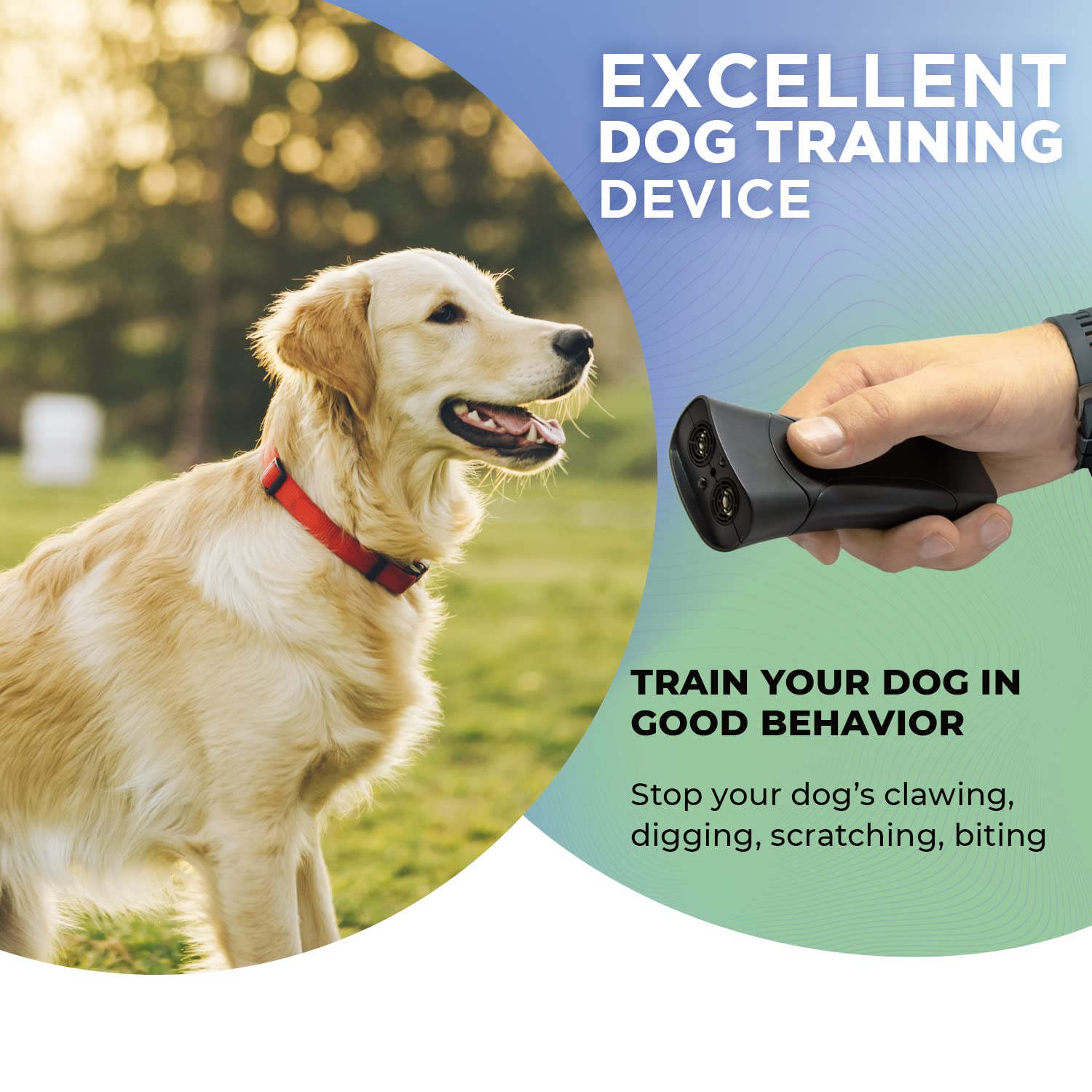 Petgentle Ultrasonic Dog Bark Deterrent - Handheld Anti-Barking Device with LED Light, Safe & Effective Dog Training Tool for Indoor/Outdoor Use, Bark Collar Alternative (50ft Range) - Perfect for Quiet Training at Home, Parks & Neighborhood Walks