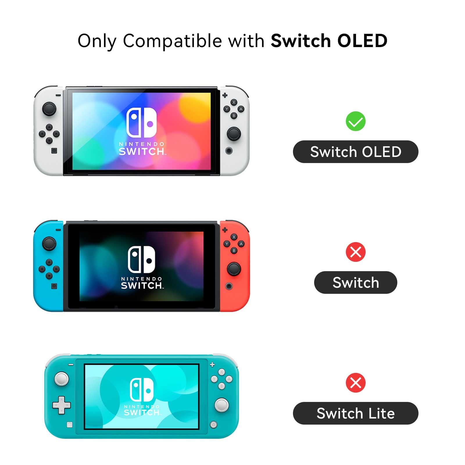 GeekShare Slim Protective Case for Nintendo Switch OLED & Joy-Con - Shockproof, Anti-Scratch Cover with Space Cat Design - Perfect for Travel, Gaming Parties & Everyday Protection