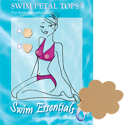 BRAZA Reusable Swim Petal Tops - Soft Nipple Covers for Swimming & Beach (1 Pair) | Perfect for Bikini, Tankini & Underwire Bras | Waterproof & Comfortable Nipple Pasties for Women