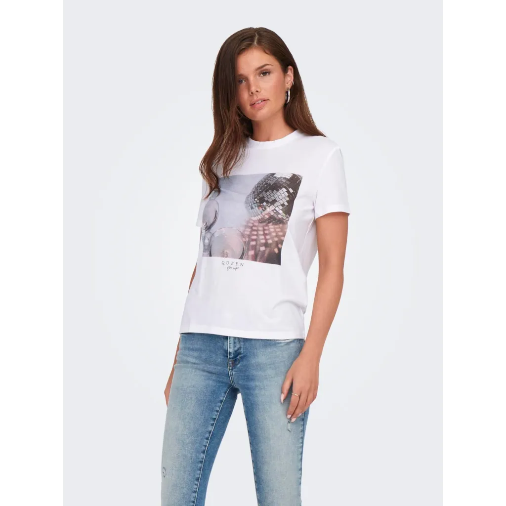 Vero Moda Melina Disco Tee - Women's Trendy Graphic T-Shirt for Casual Wear & Night Out | Perfect for Parties, Concerts & Everyday Fashion