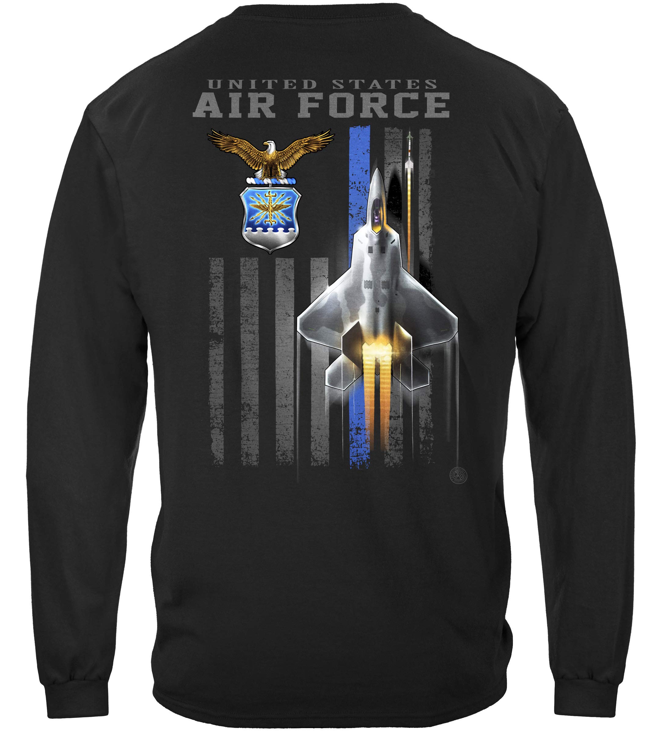 Air Force PT Gear T-Shirt - Long Sleeve Workout Shirt for Military Training - Black 5XL - Perfect for PT Exercises, Gym Sessions & Outdoor Activities