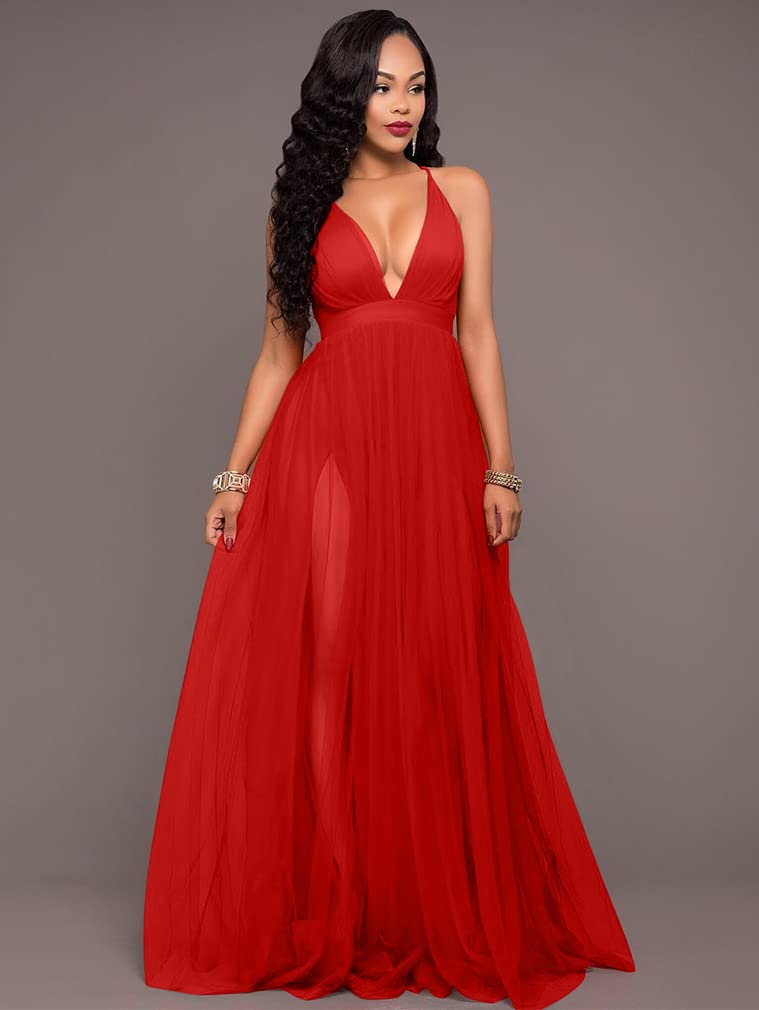 XXTAXN Women's Sexy Deep V Neck Split Cocktail Dress - Elegant Formal Evening Gown for Bridesmaid, Prom, Wedding Guest & Special Occasions
