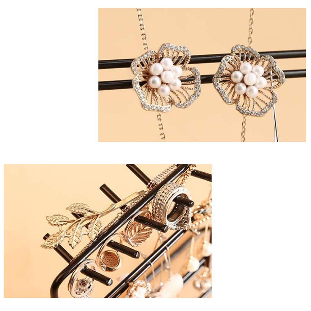 Stylish Jewelry Organizer & Holder for Earrings, Necklaces & Bracelets - Black | Perfect for Travel, Vanity & Closet Storage