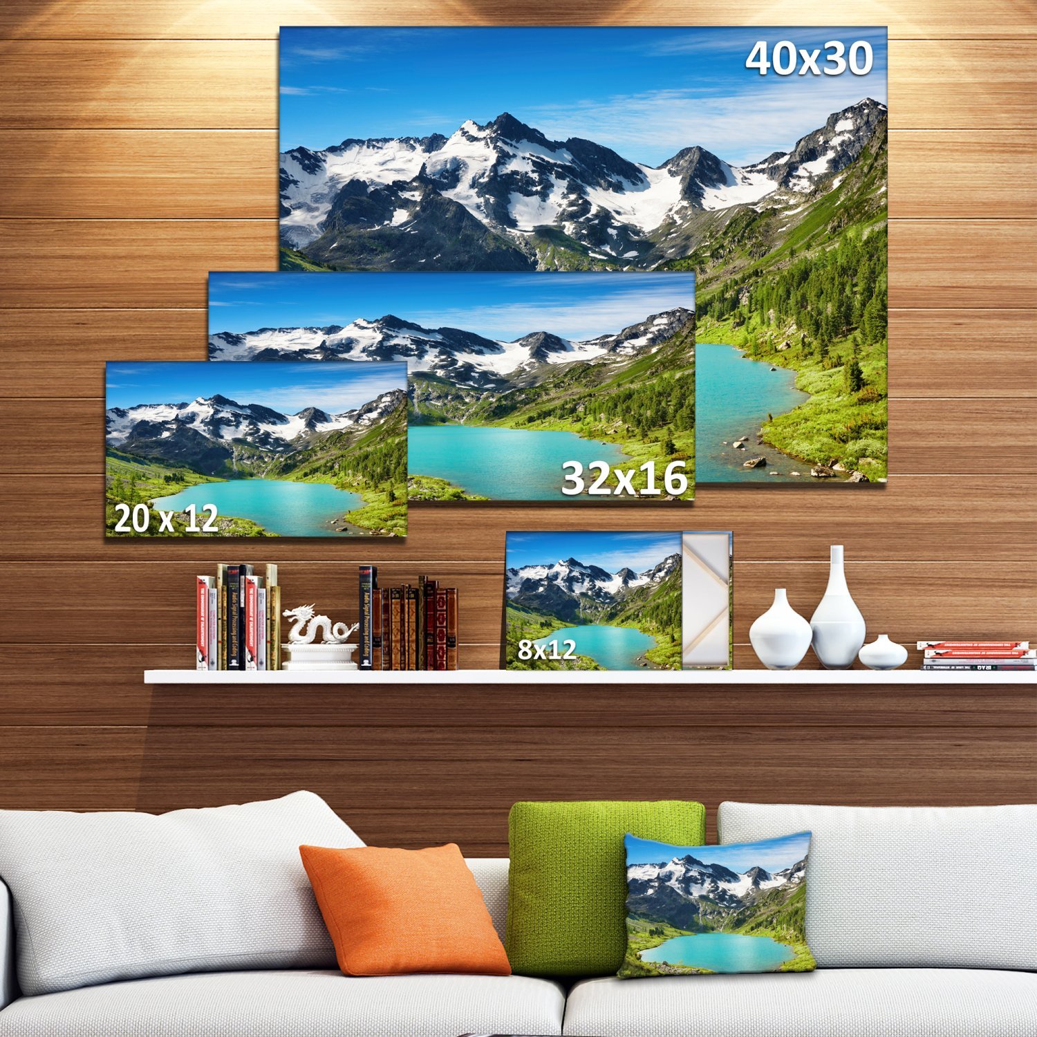 Stunning Mountain Lake Landscape Canvas Art Print - Nature Photography Wall Decor for Living Room, Bedroom & Office