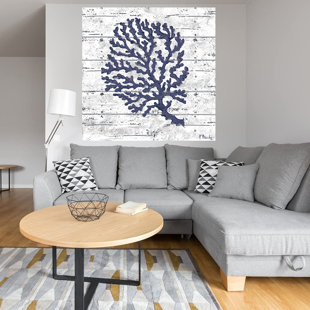 Paul Brent Fine Art Canvas Cape Coral II - 22x22 Inch White Canvas Wall Art for Living Room, Bedroom, Office Decor | Modern Abstract Painting | Ready to Hang Home Decor for Bathroom, Kitchen, Bar & Dining Room