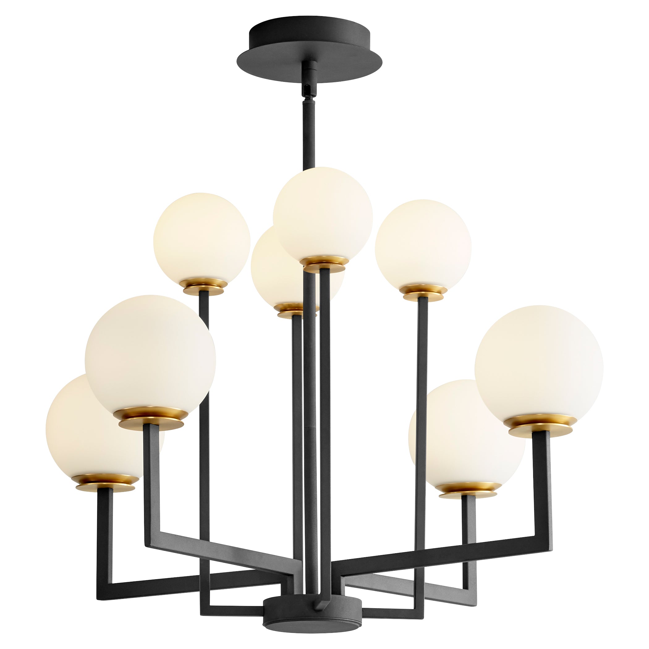Oxygen Bonzo 3 28 1540 Modern Chandelier in Black & Aged Brass - Perfect for Dining Room, Living Room, and Bedroom Lighting