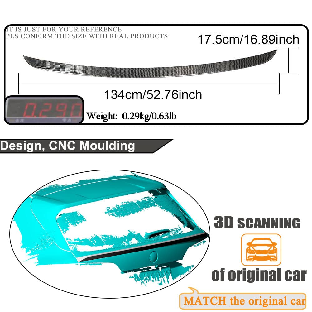 MCARCAR Carbon Fiber Trunk Spoiler for 2019-2023 BMW X5 G05 - Rear Middle Boot Wing Lip (Style A) | Enhances Aerodynamics & Sporty Look | Perfect for Car Enthusiasts & Performance Upgrades