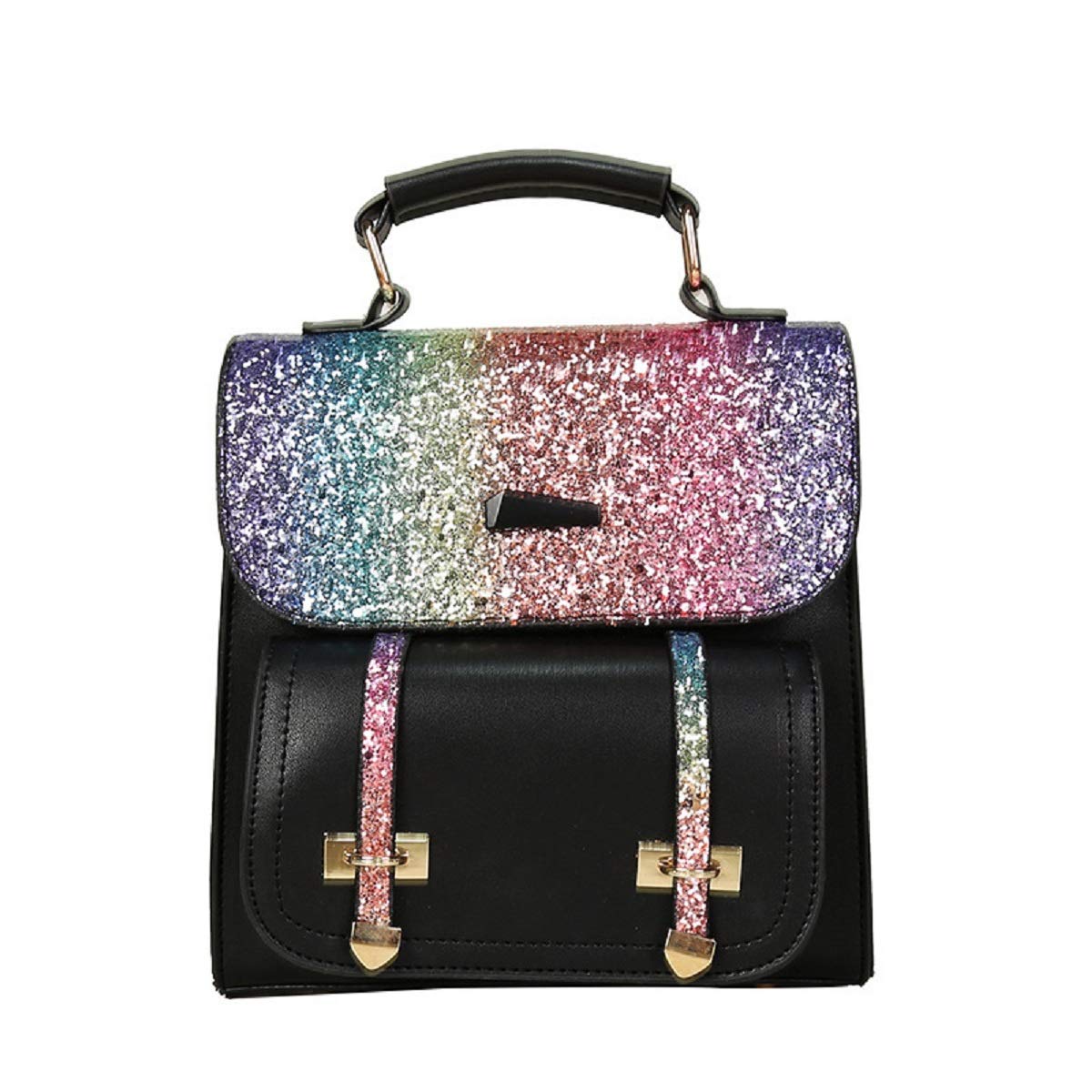 Sparkly Sequin PU Leather Backpack for Women - Stylish Crossbody Purse & Handbag - Perfect for School, Travel, and Everyday Use