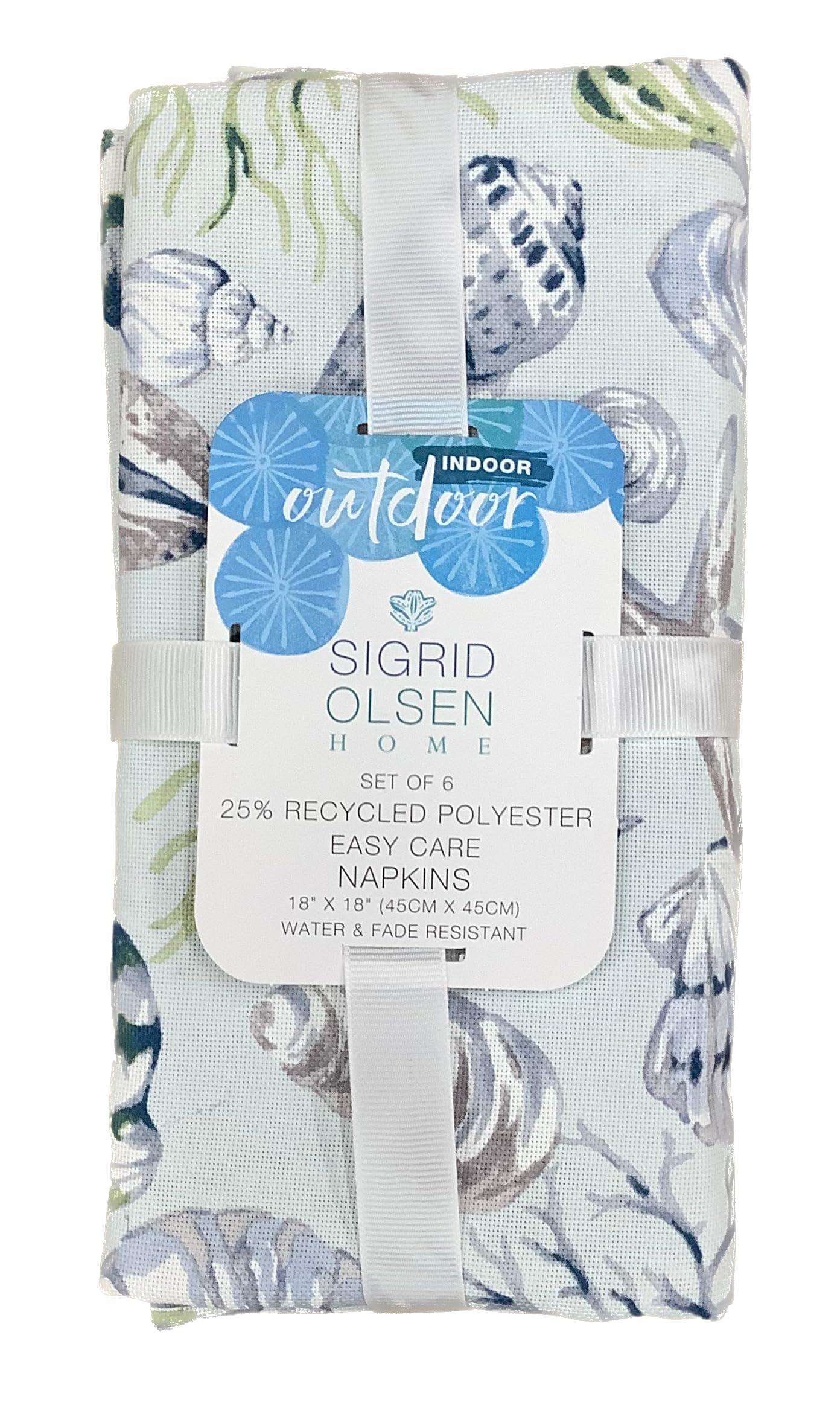 Sigrid Olsen Seashell Tablecloth Set for Indoor & Outdoor Dining