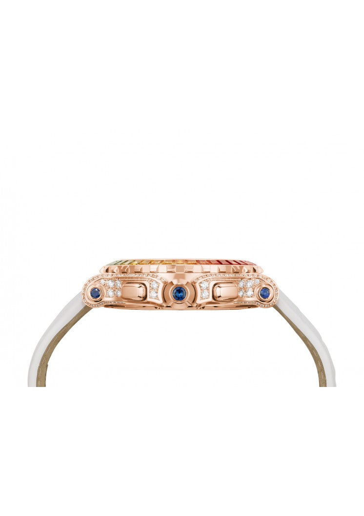 Chopard Happy Sport Chrono Ethical 18K Rose Gold Diamond & Colored Sapphire Ladies Watch - Luxury Swiss Timepiece for Women, Perfect for Gifts, Special Occasions & Everyday Elegance