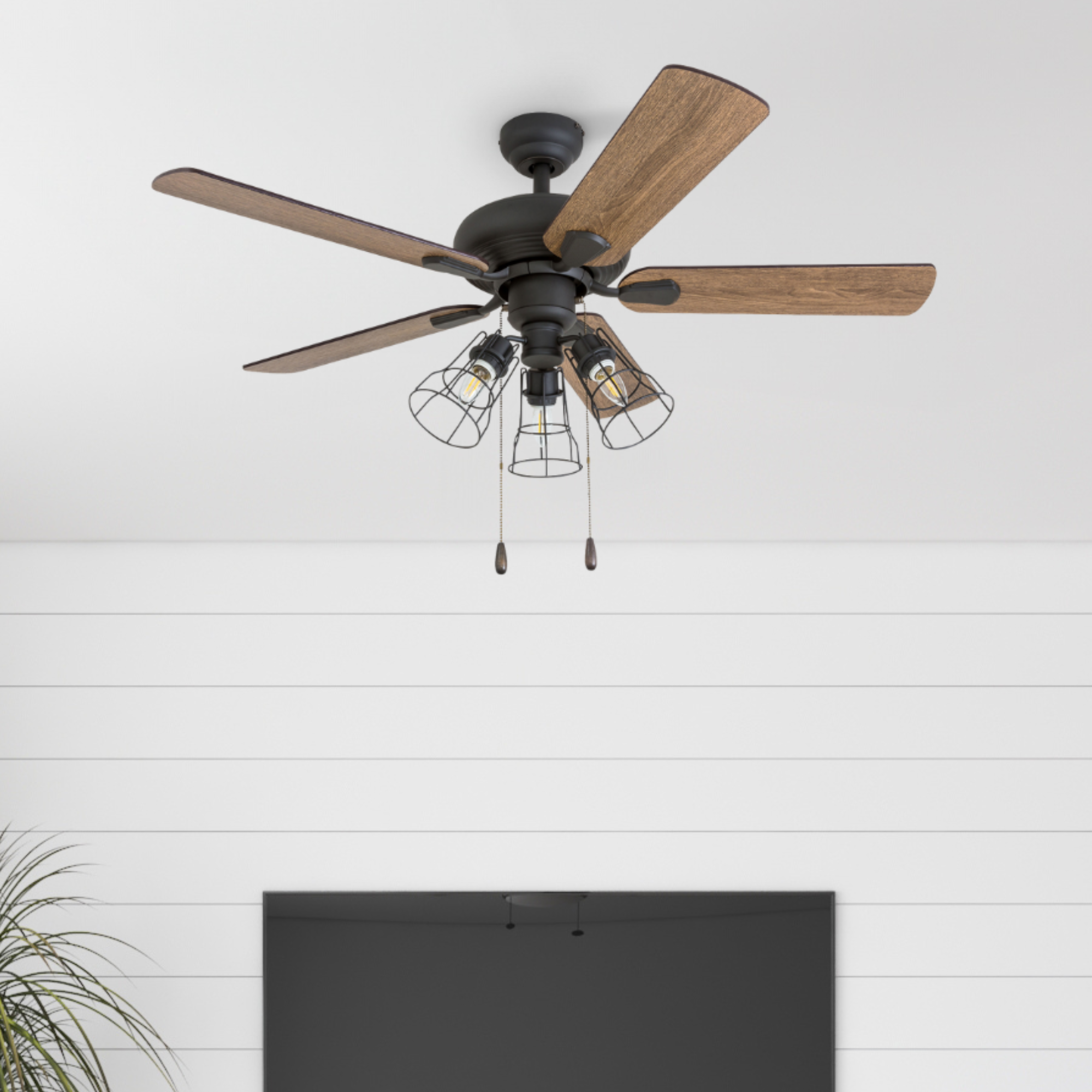 42 Inch Madison County Bronze Remote Control Ceiling Fan with Light Kit - Perfect for Living Room, Bedroom, and Outdoor Patio Cooling