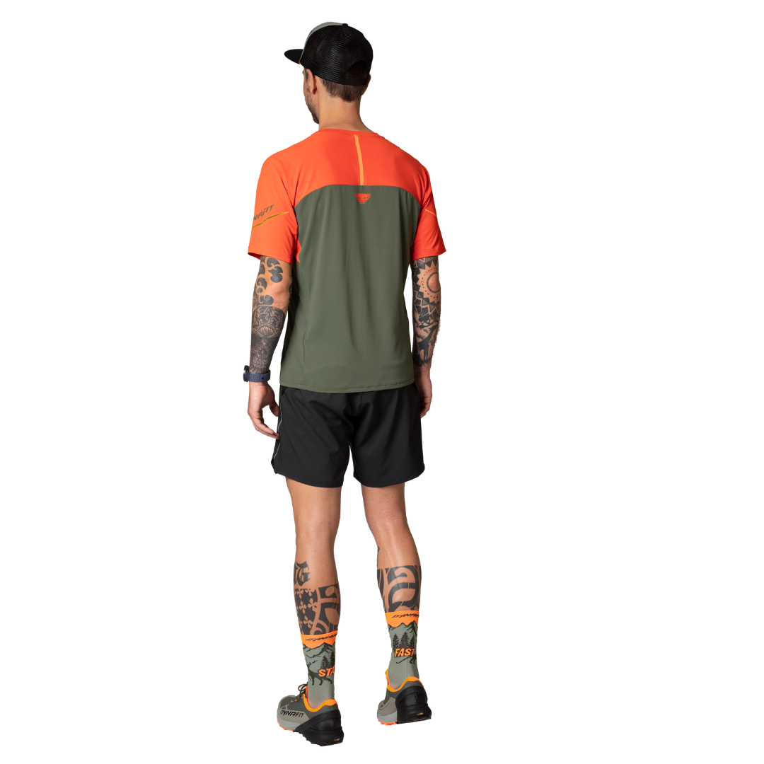 DYNAFIT Men's Alpine Pro Short Sleeve Performance T-Shirt - Moisture Wicking Hiking & Outdoor Adventure Shirt for Active Lifestyle