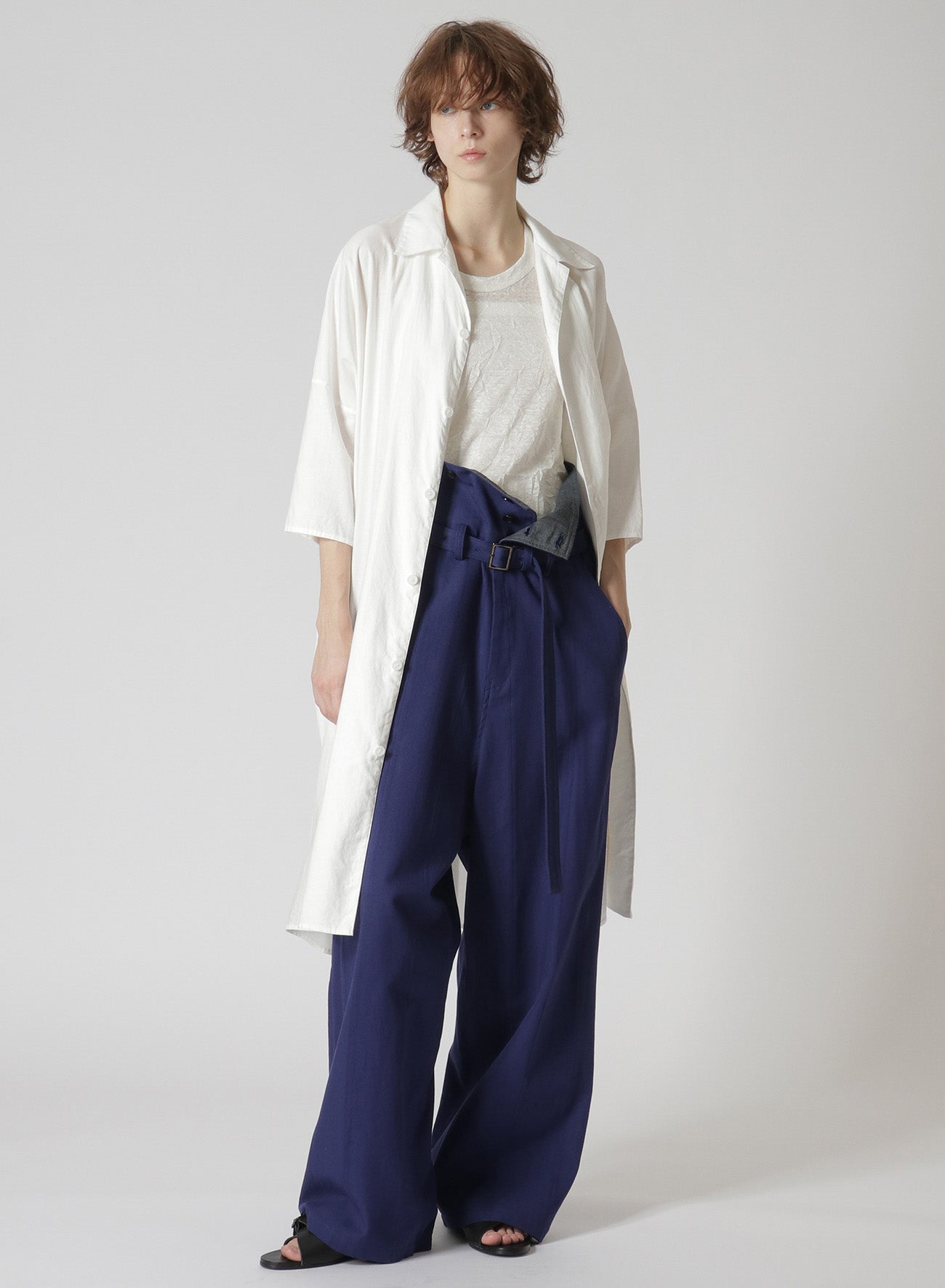 DOBBY CHINO BELTED HIGH WAIST PANTS for Women - Comfortable Stretch Trousers with Adjustable Waistband - Perfect for Office, Business Casual & Travel Outfits