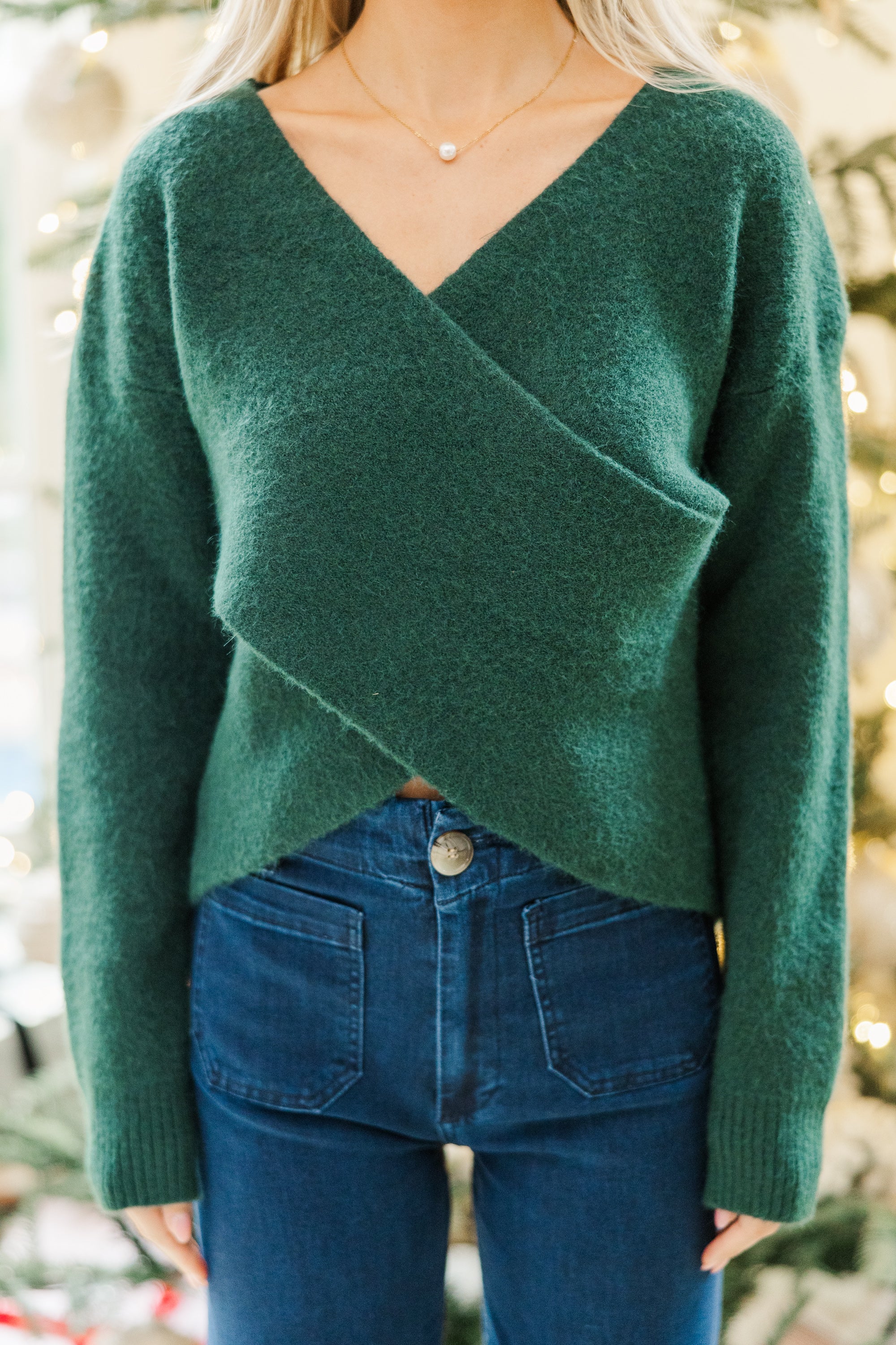 Stylish Emerald Green Sweater for Women - Soft & Comfortable Knit Pullover - Perfect for Casual Wear, Office Outfits & Fall Fashion