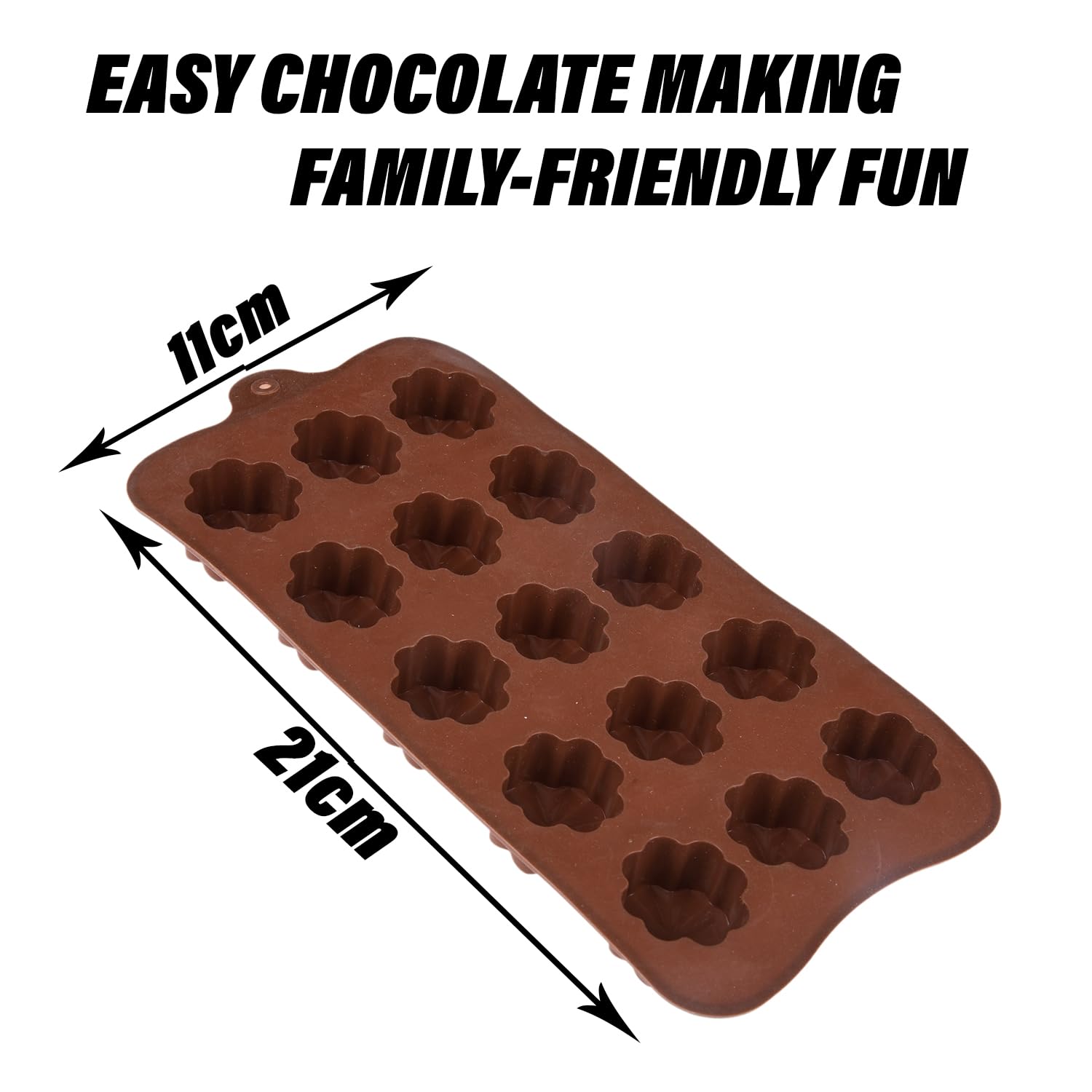 Kuber Industries Silicone Chocolate & Cookie Molds - Non-Stick Baking Tray for Cakes, Candies, Cookies | 2-Pack Brown Candy Making Molds | Perfect for Holiday Baking, Birthday Parties & DIY Desserts