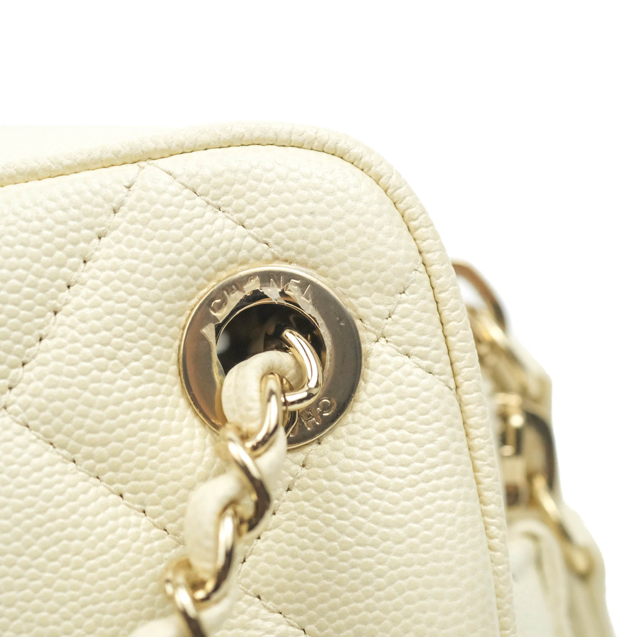 Chanel Camera Bag with Detachable Pouch - Ivory Caviar Leather & Gold Hardware | Luxury Crossbody Bag for Women | Perfect for Everyday Use, Date Night & Travel