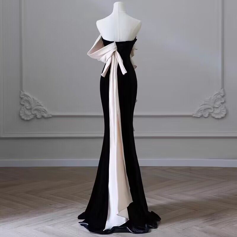 Elegant Black Mermaid Velvet Prom Dress for Birthday Party & Special Occasions - J2963 | Perfect for Evening Gala, Homecoming, and Formal Events