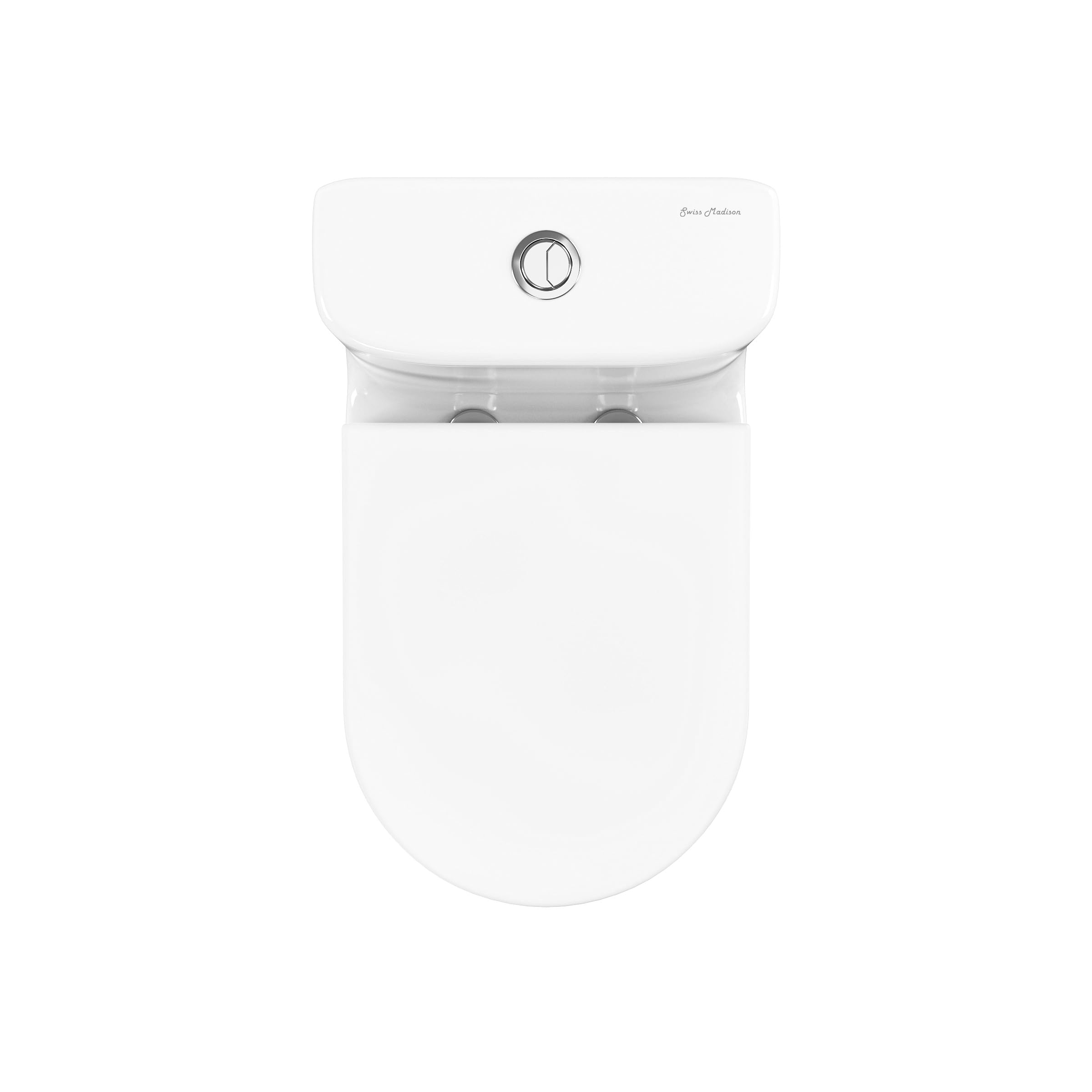 Swiss Madison Cascade One Piece Toilet - Modern ADA Compliant Elongated Dual Flush 1.1/1.6 GPF Bathroom Toilet in Glossy White | Perfect for Small Bathrooms, Master Suites & Commercial Spaces
