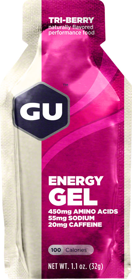 GU Energy Gel Tri Berry - Natural Sports Nutrition for Endurance Athletes - Perfect for Running, Cycling & Triathlon Training