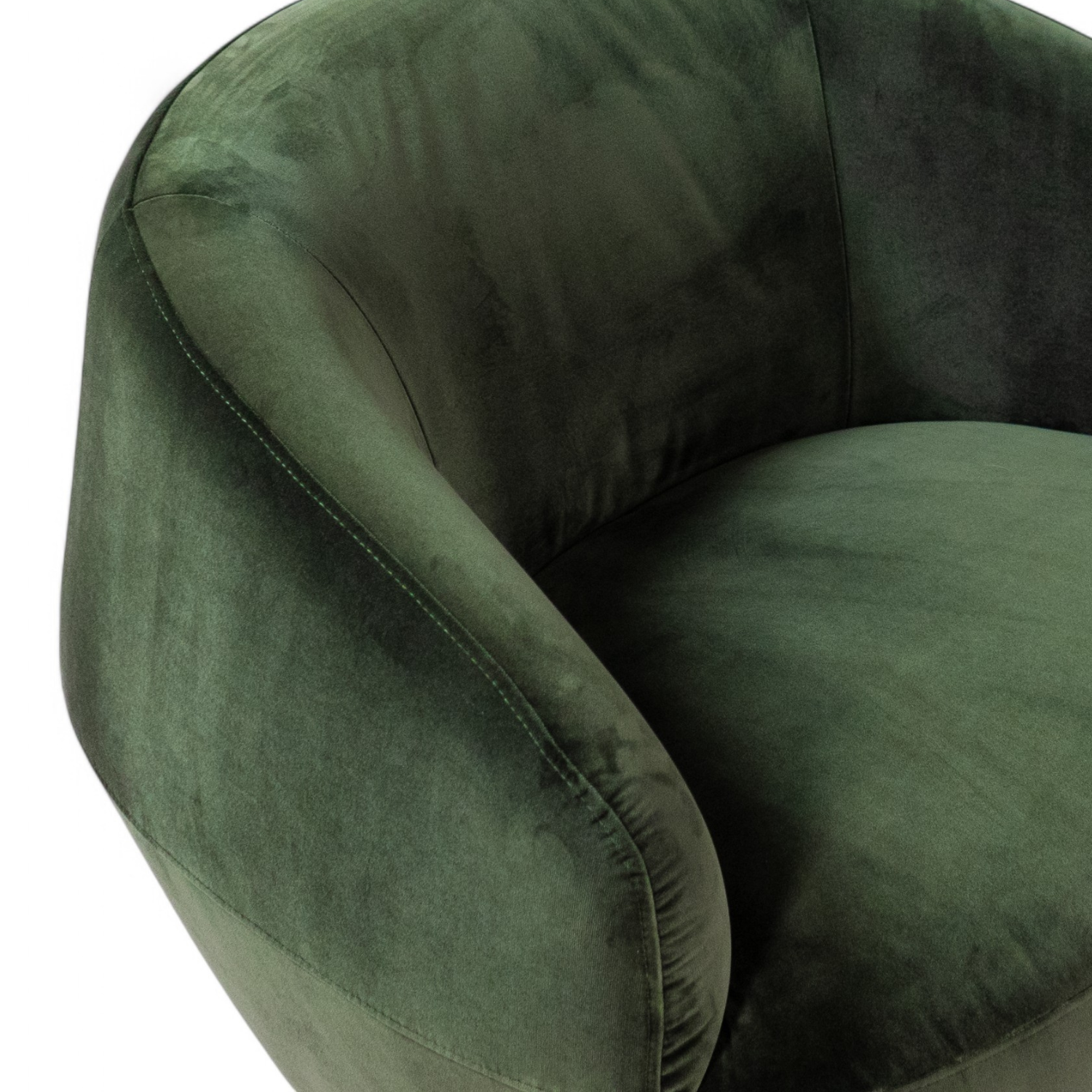 Swivel Lounge Chair - Mili Green Velvet Upholstered Modern Accent Chair for Living Room, Bedroom, or Office - 360 Degree Rotating Comfortable Seating with Ottoman Option