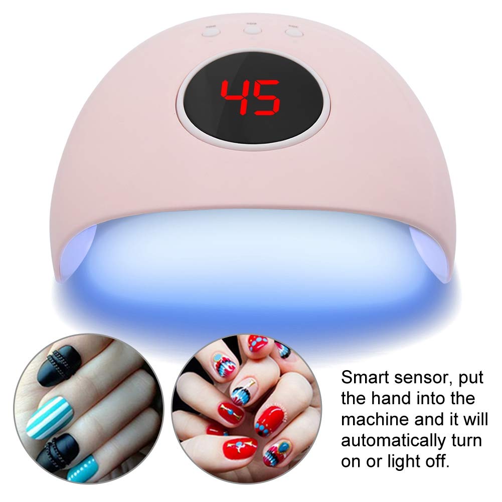 24W Professional Nail Dryer with LCD Display - UV & LED Dual Light Gel Polish Curing Lamp for Salon & Home Manicure | Fast Drying for Gel Nails, Acrylics & Dip Powder | Perfect for Nail Art, DIY Manicures & Professional Use