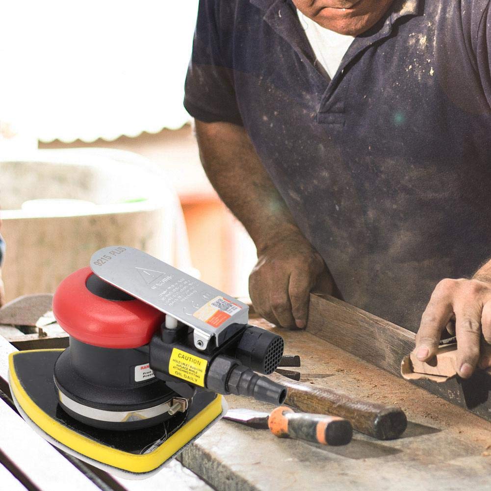 Valentine's Day Air Orbital Sander - 90x130mm Pneumatic Polishing Tool with Triangular Sandpaper for Woodworking & Metal Finishing | Perfect for DIY Projects & Professional Use