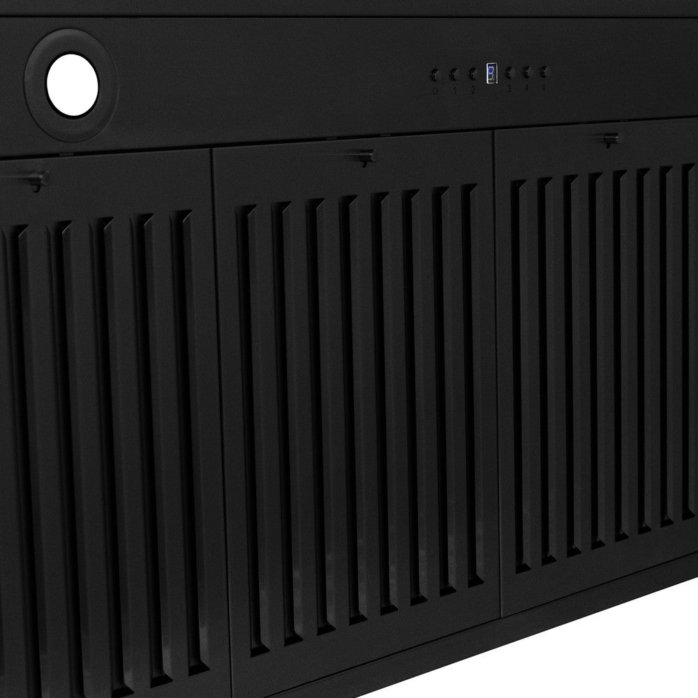 ZLINE 48 Inch Convertible Black Stainless Steel Wall Mount Range Hood with Black Stainless Steel Handle (BSKB4X 48) - Powerful Kitchen Ventilation for Gas Stoves, Cooking, and Smoke Removal