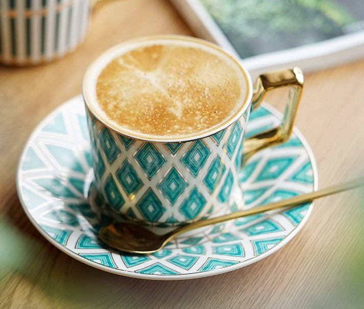 Premium British Afternoon Tea Set - Elegant Ceramic Coffee Cups & Saucers, Creative Bone China Porcelain for English Tea Time | Perfect for High Tea Parties, Bridal Showers & Gift Giving
