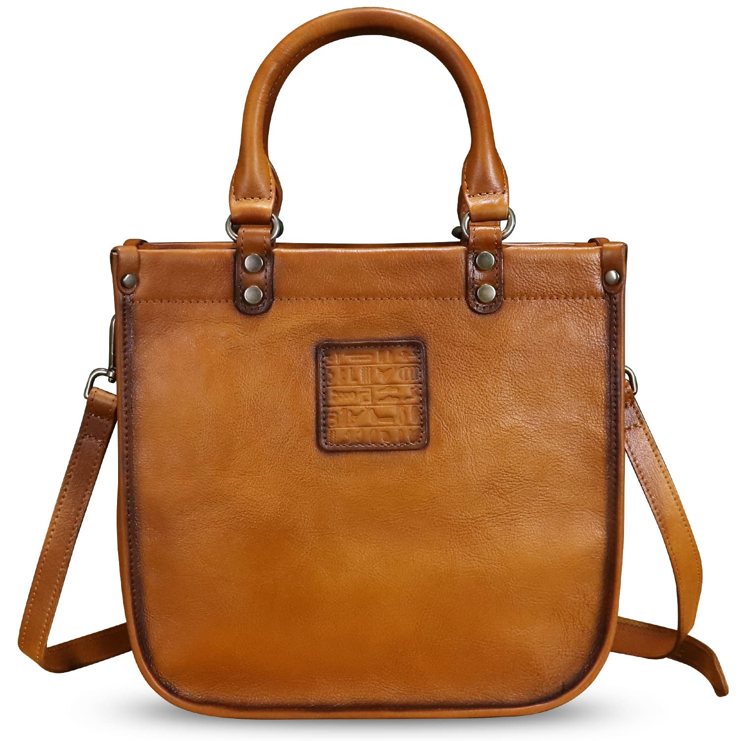Genuine Leather Handbags for Women - Vintage Real Leather Tote, Shoulder & Crossbody Bag - Fashionable Satchel Purse for Work, Travel & Everyday Use