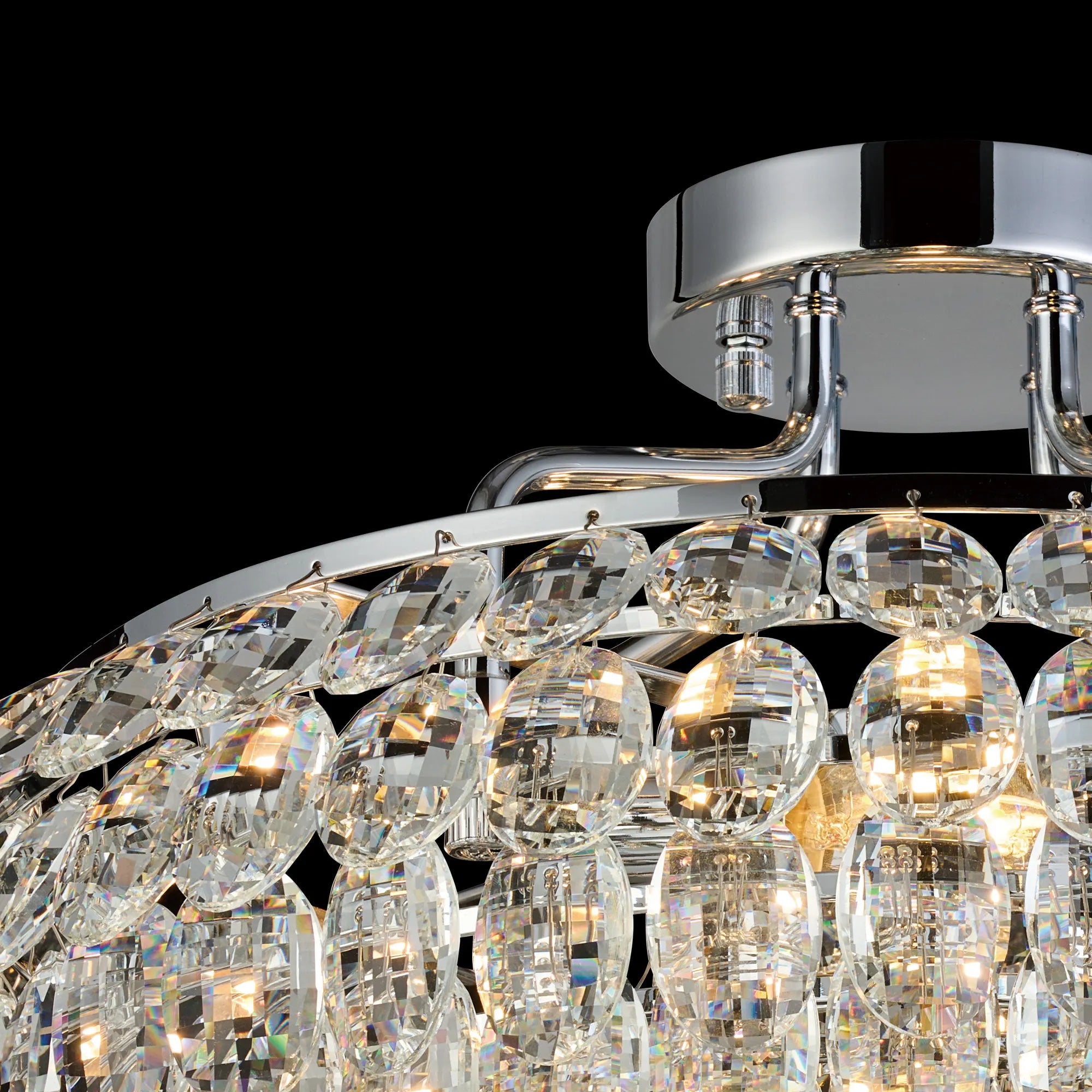 Consten Semi Flush Ring Ceiling Light Fixture with E14 Socket - Perfect for Bedroom, Hallway & Small Space Lighting