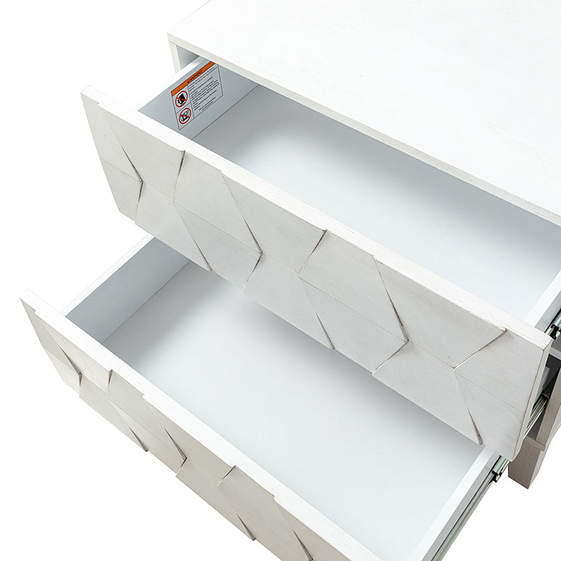 2-Drawer Nightstand with Built-in USB Outlets - Modern Bedside Table for Charging Devices, Perfect for Bedroom, Living Room, or Office
