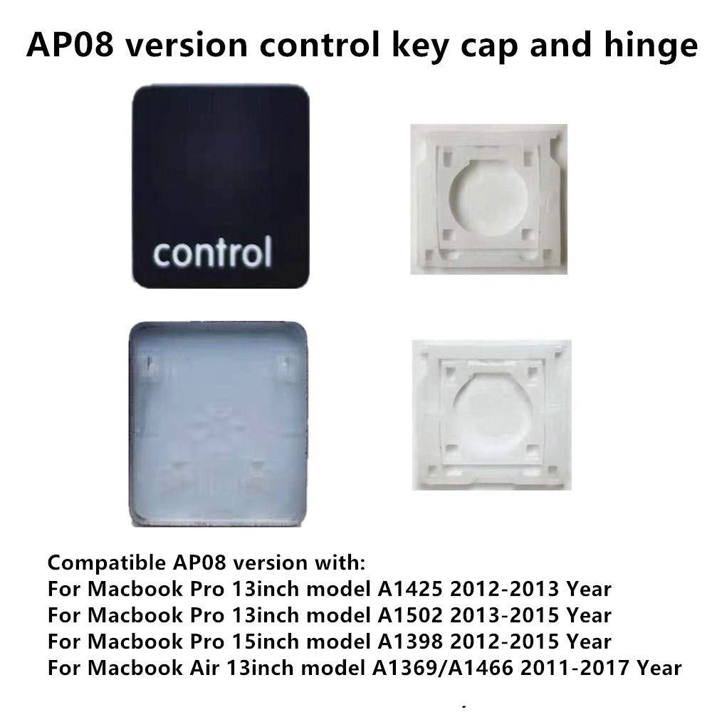 Replacement Control Key Cap & Hinges for MacBook Pro A1425 A1502 A1398 & MacBook Air A1369 A1466 - Fix Broken Keyboard Keys for Typing & Gaming