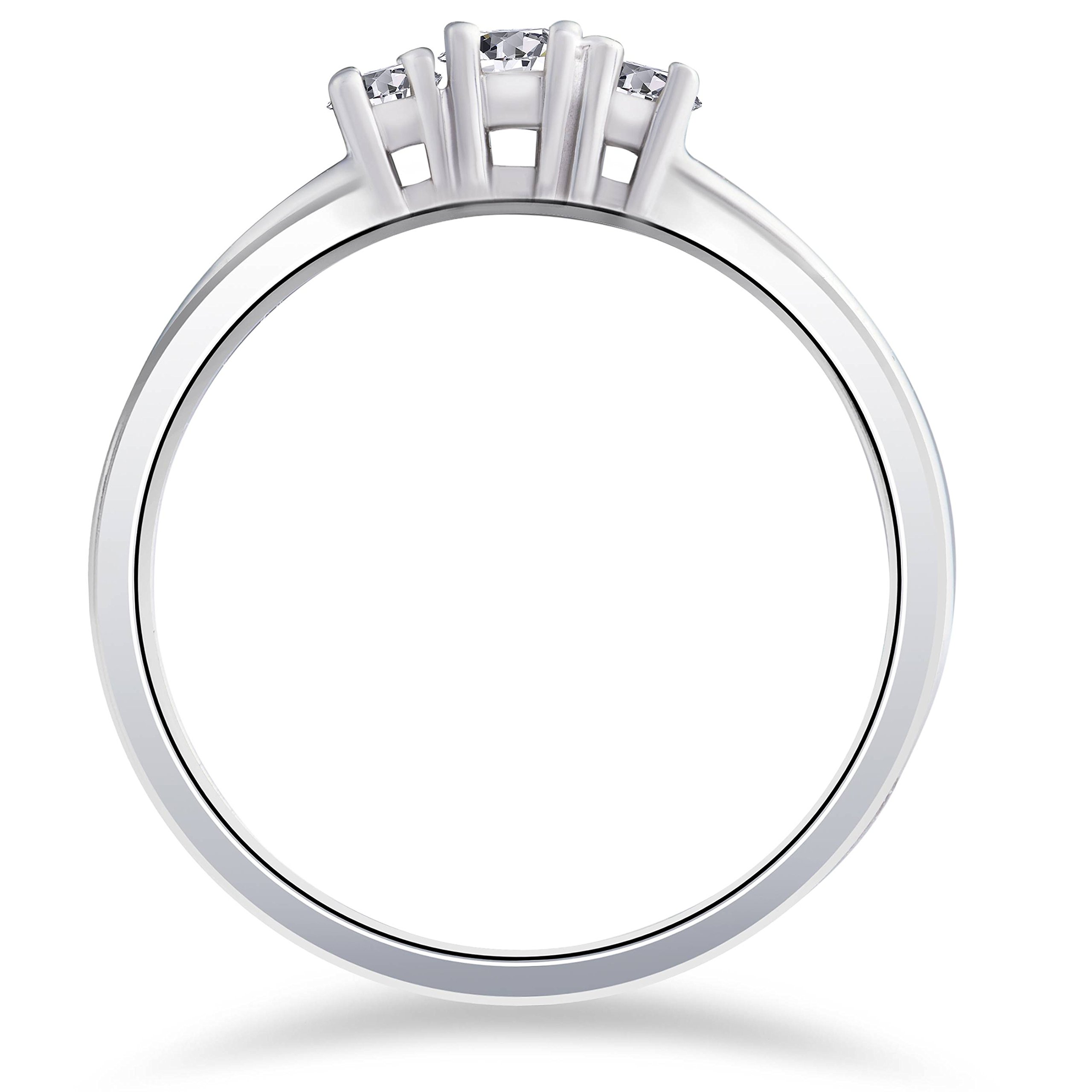 1/4 Carat White Gold Three Stone Diamond Engagement Ring for Women - Perfect for Proposals, Anniversaries & Special Occasions